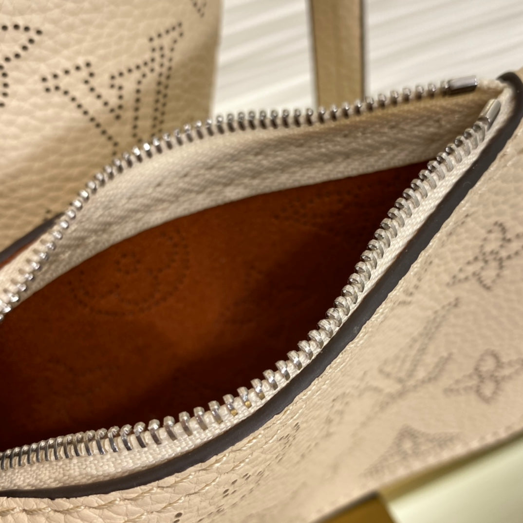 Louis Vuitton Bella Tote Mahina Perforated Leather Handbag - Beige