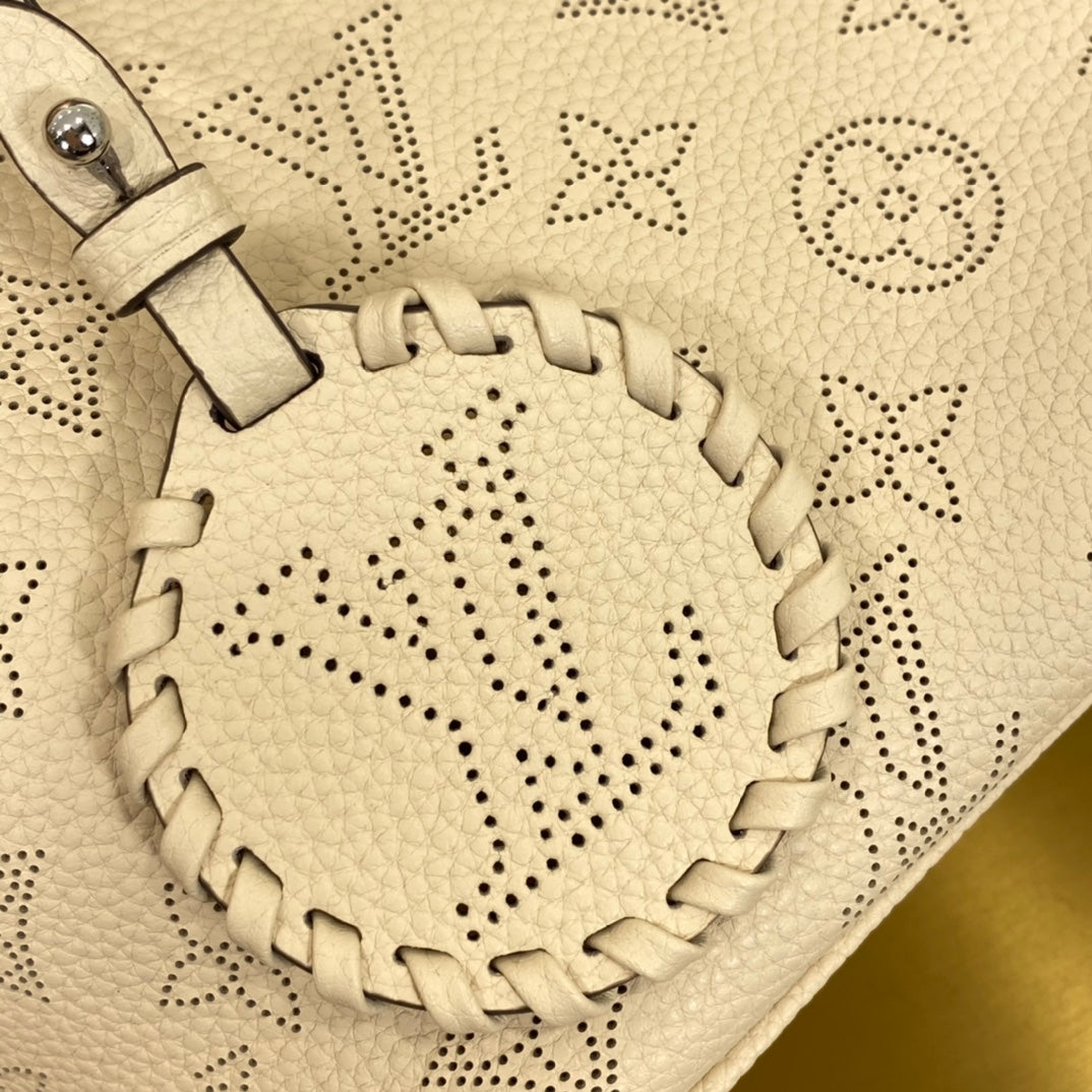 Louis Vuitton Bella Tote Mahina Perforated Leather Handbag - Beige
