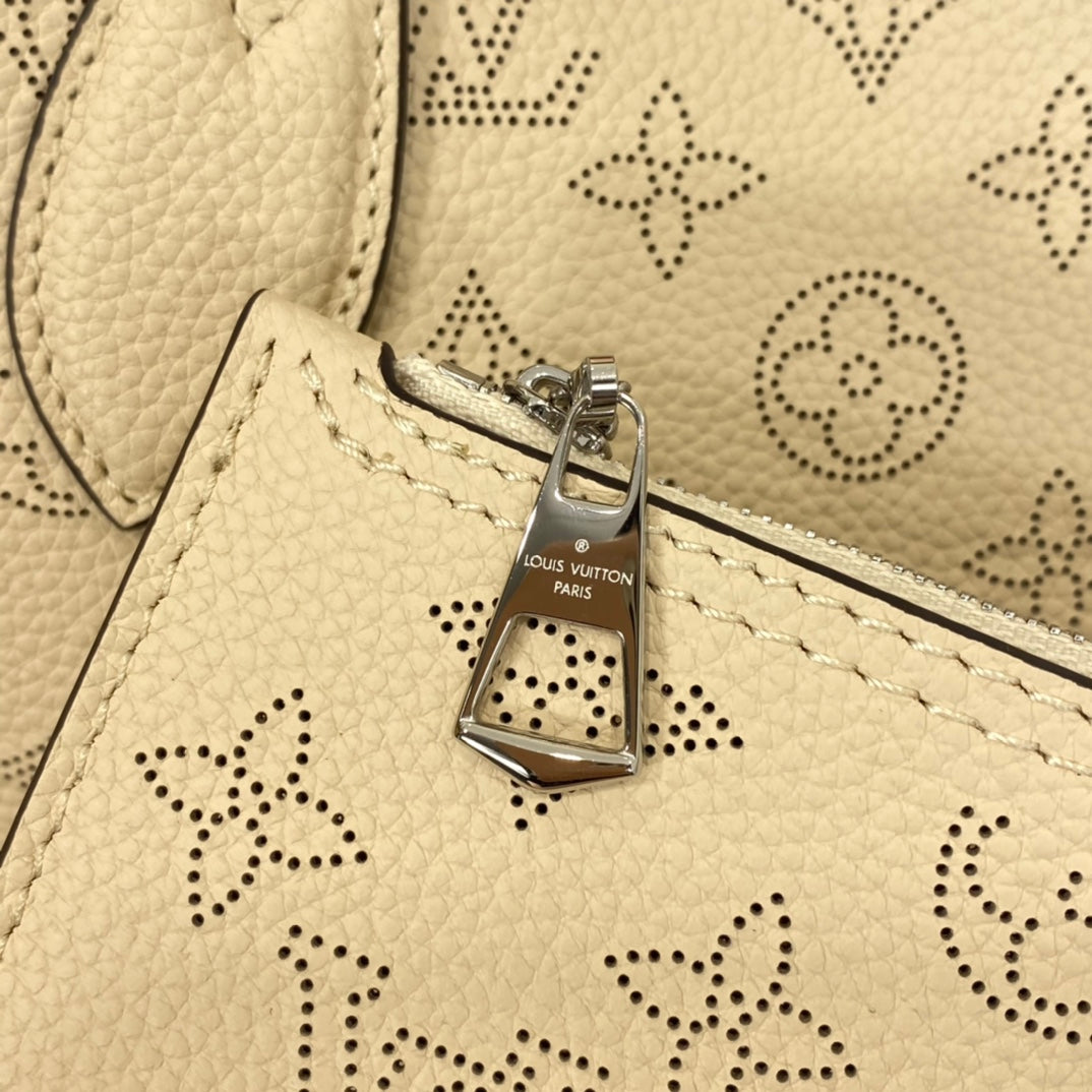 Louis Vuitton Bella Tote Mahina Perforated Leather Handbag - Beige
