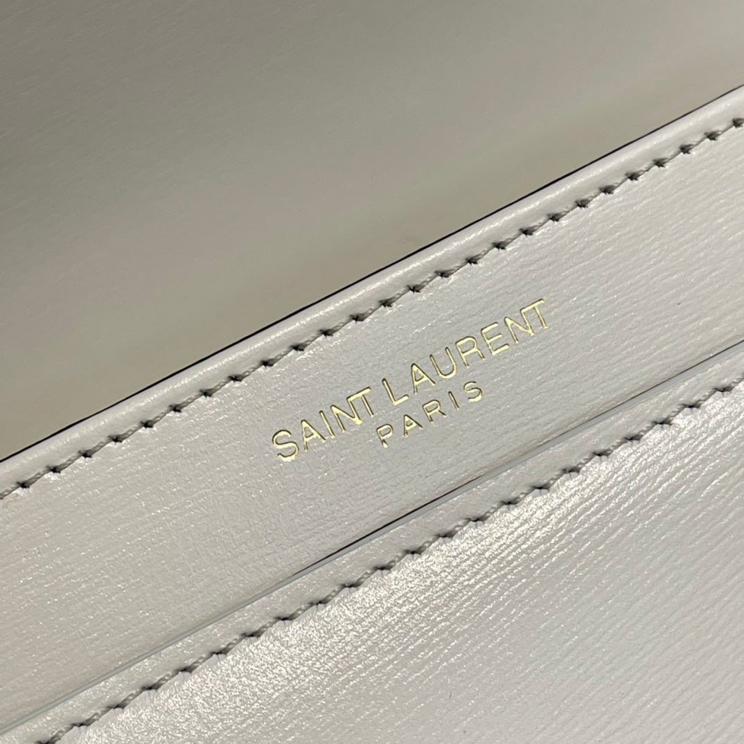 Saint Laurent Solferino Small Satchel in Box Leather - Blanc Vintage