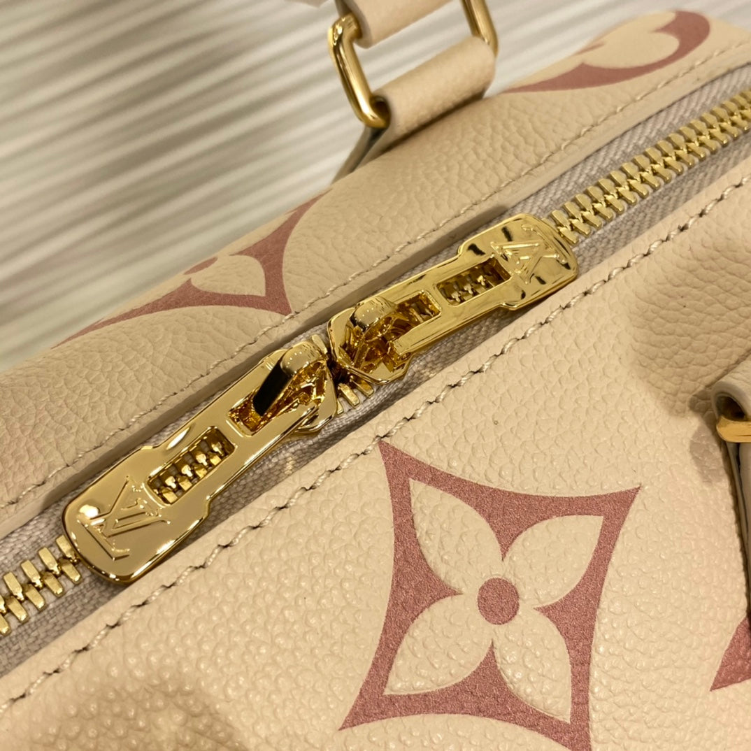 Louis Vuitton Nano Speedy Monogram Empreinte Leather Handbag - Bicolor Cream and Pink