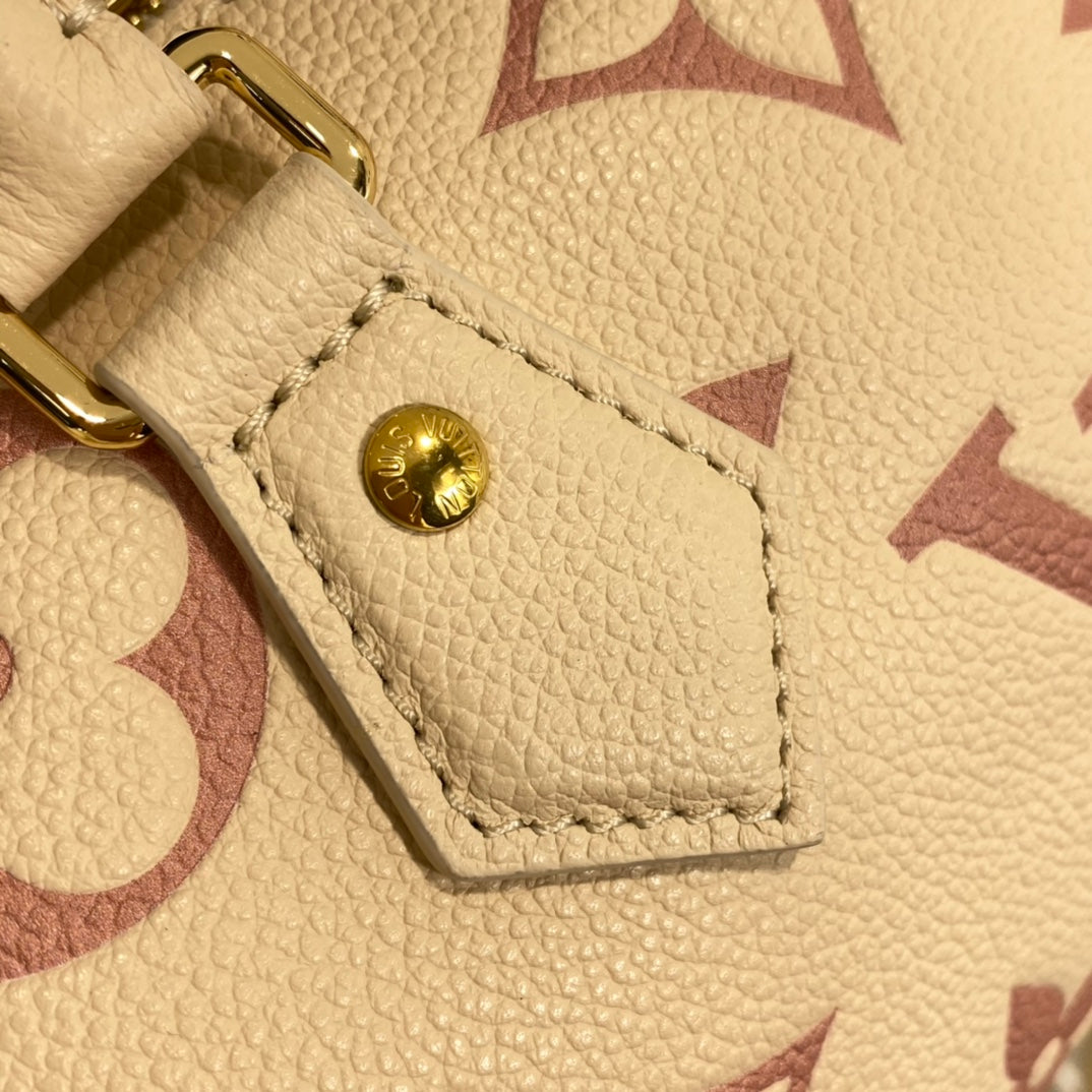 Louis Vuitton Nano Speedy Monogram Empreinte Leather Handbag - Bicolor Cream and Pink