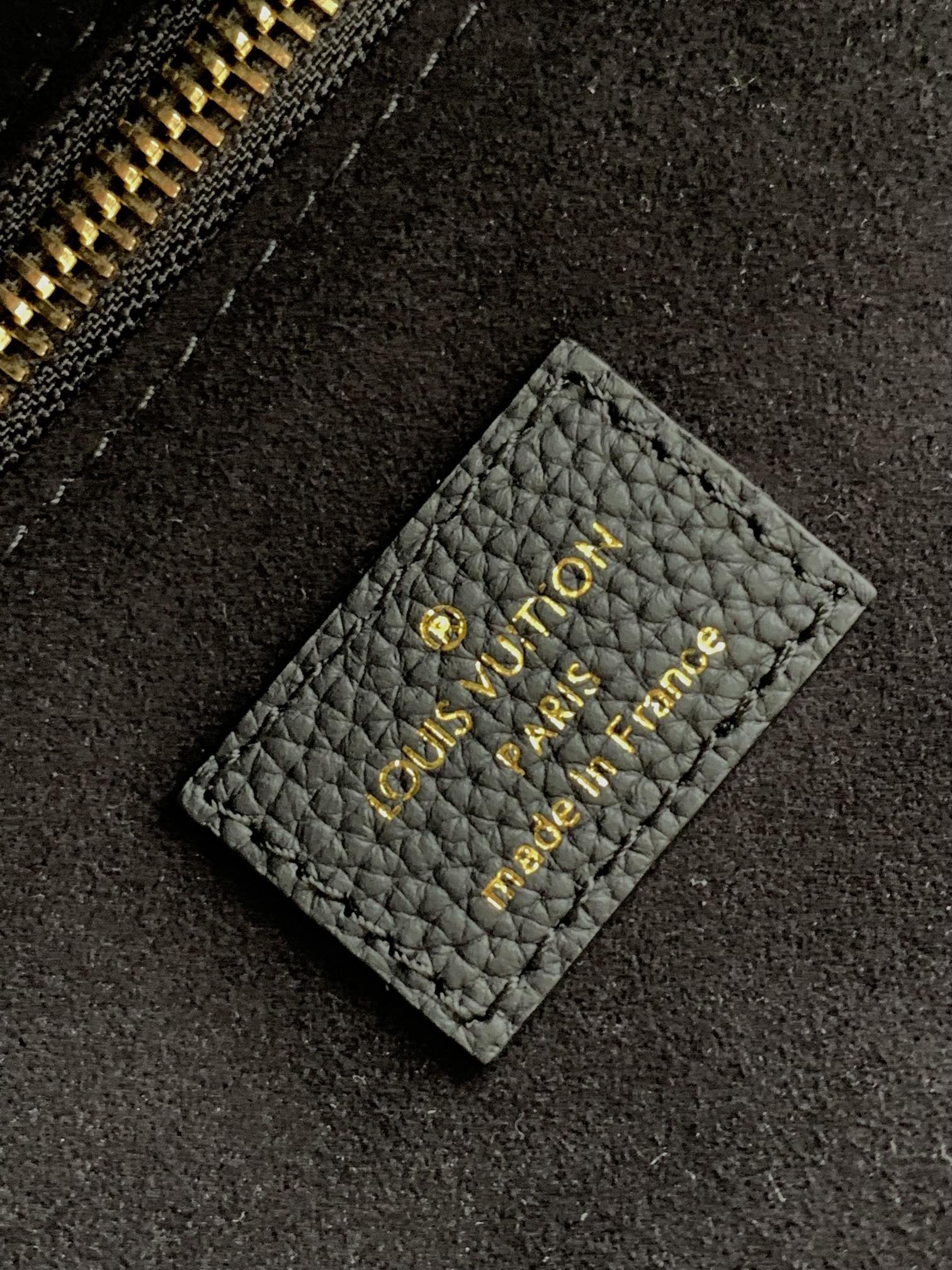 Louis Vuitton Neverfull MM Monogram Empreinte Leather Tote Bag - Black/Beige