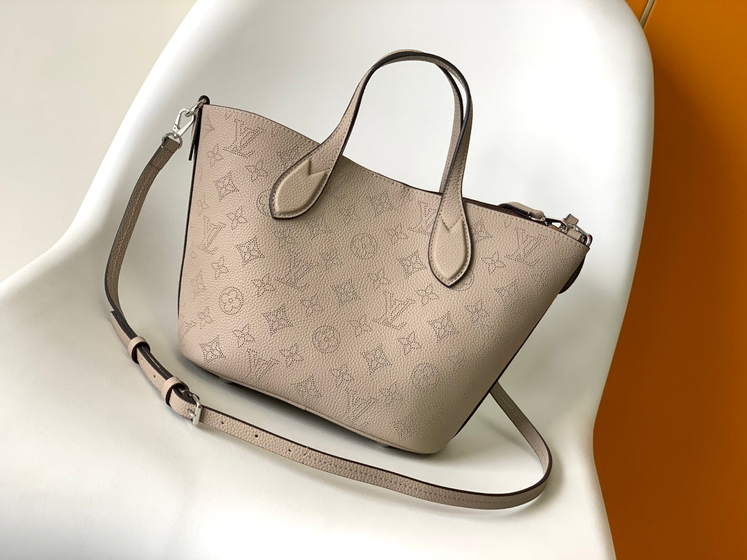 Louis Vuitton Muria Mahina Perforated Leather Bucket Bag - Galet