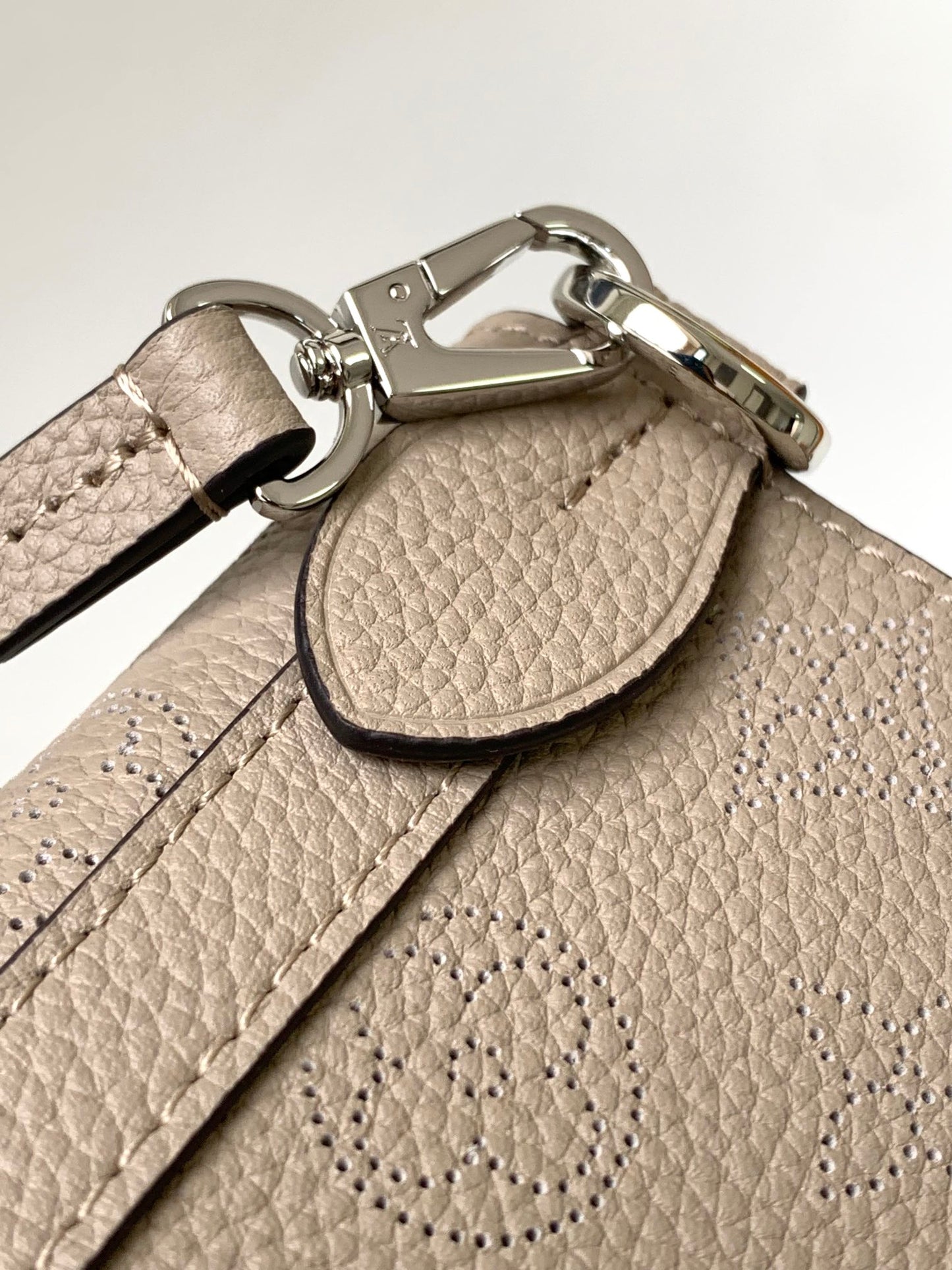 Louis Vuitton Muria Mahina Perforated Leather Bucket Bag - Galet