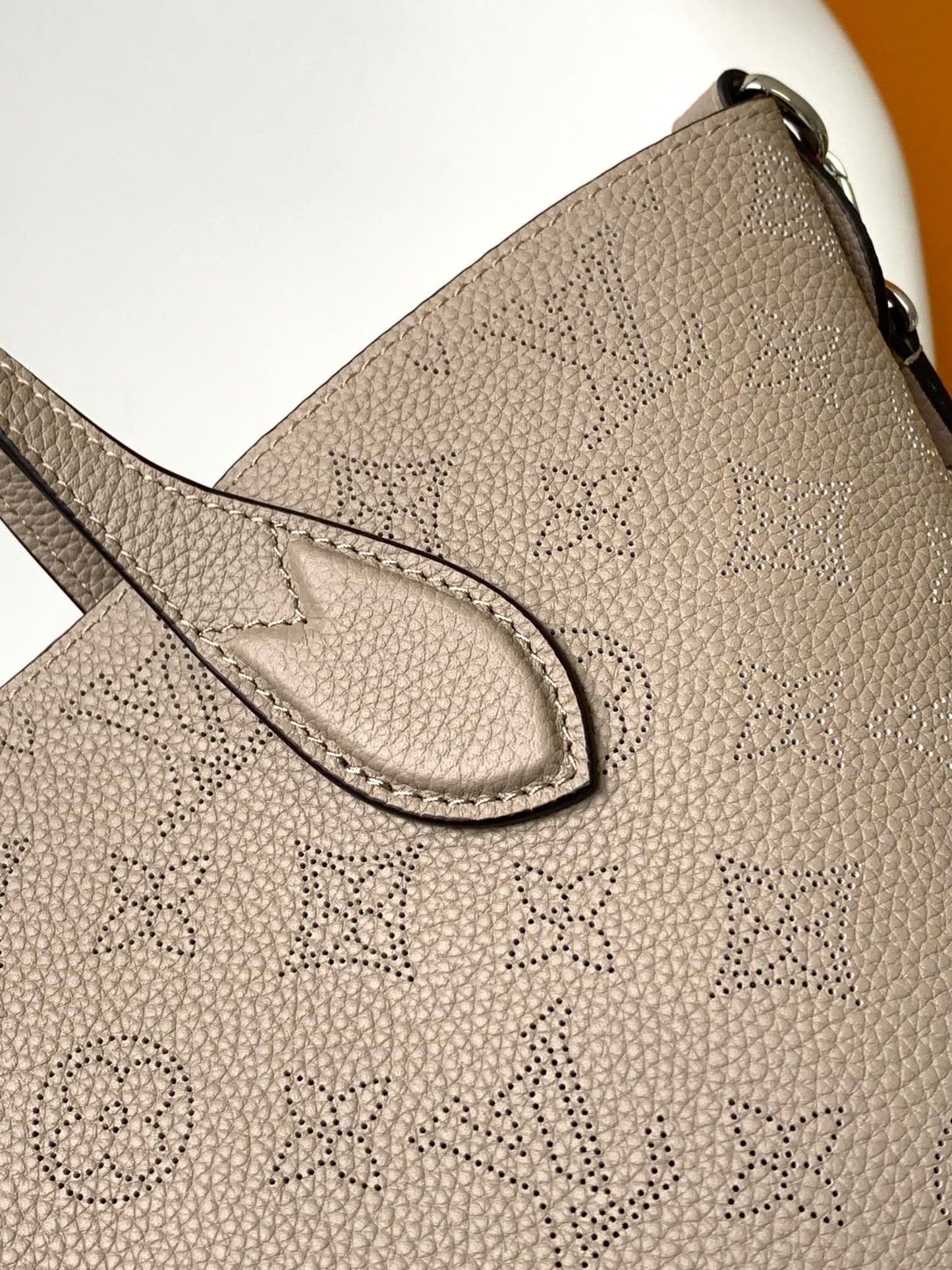Louis Vuitton Muria Mahina Perforated Leather Bucket Bag - Galet