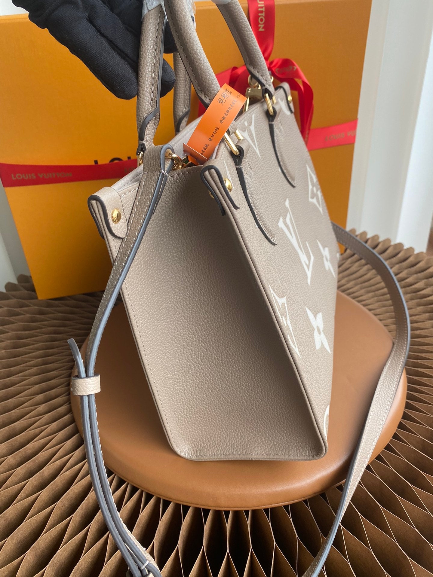 Louis Vuitton Onthego PM Monogram Empreinte Leather Tote Bag - Turtledove