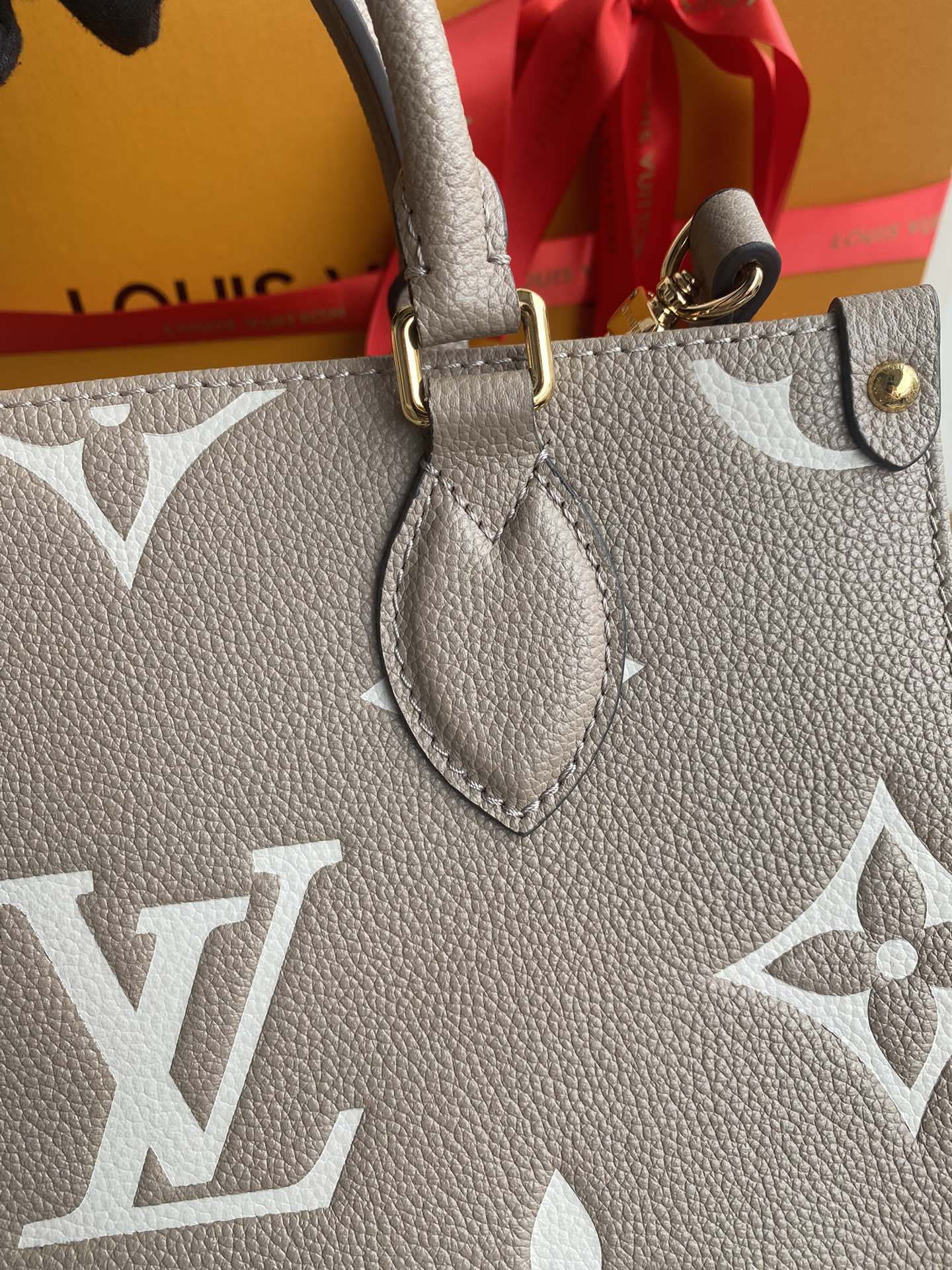 Louis Vuitton Onthego PM Monogram Empreinte Leather Tote Bag - Turtledove