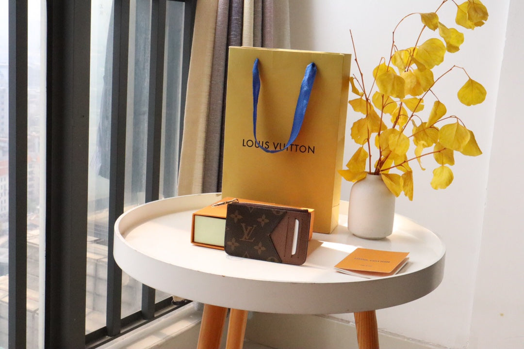 Louis Vuitton Monogram Card Holder with Gift Box and Bag