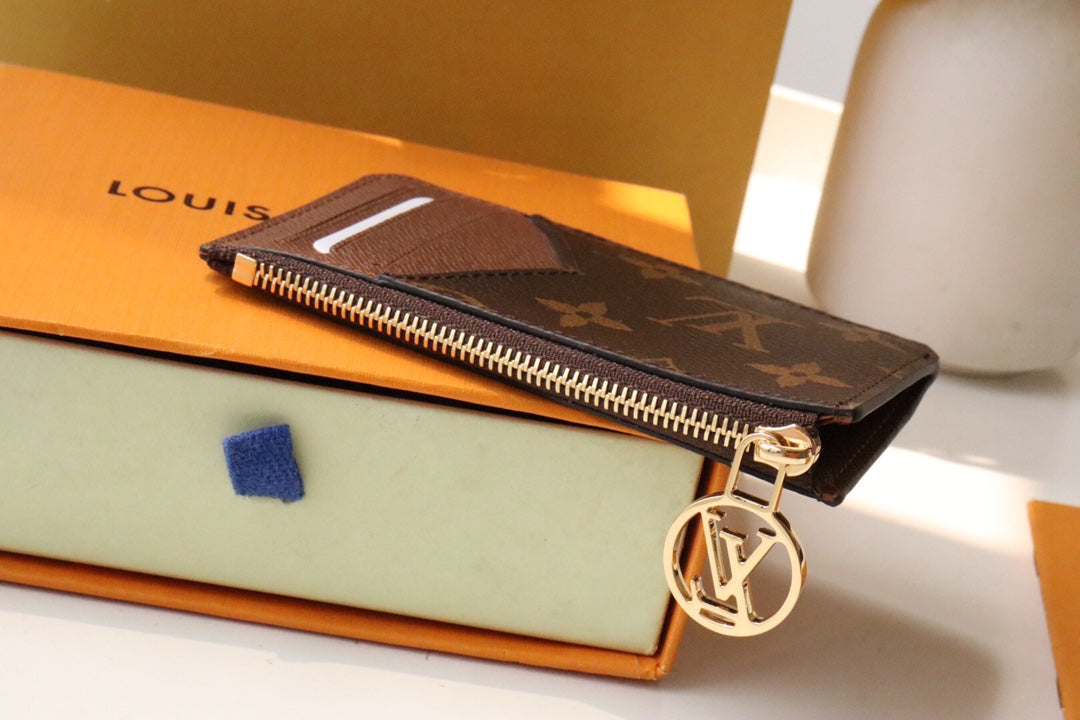 Louis Vuitton Monogram Card Holder with Gift Box and Bag