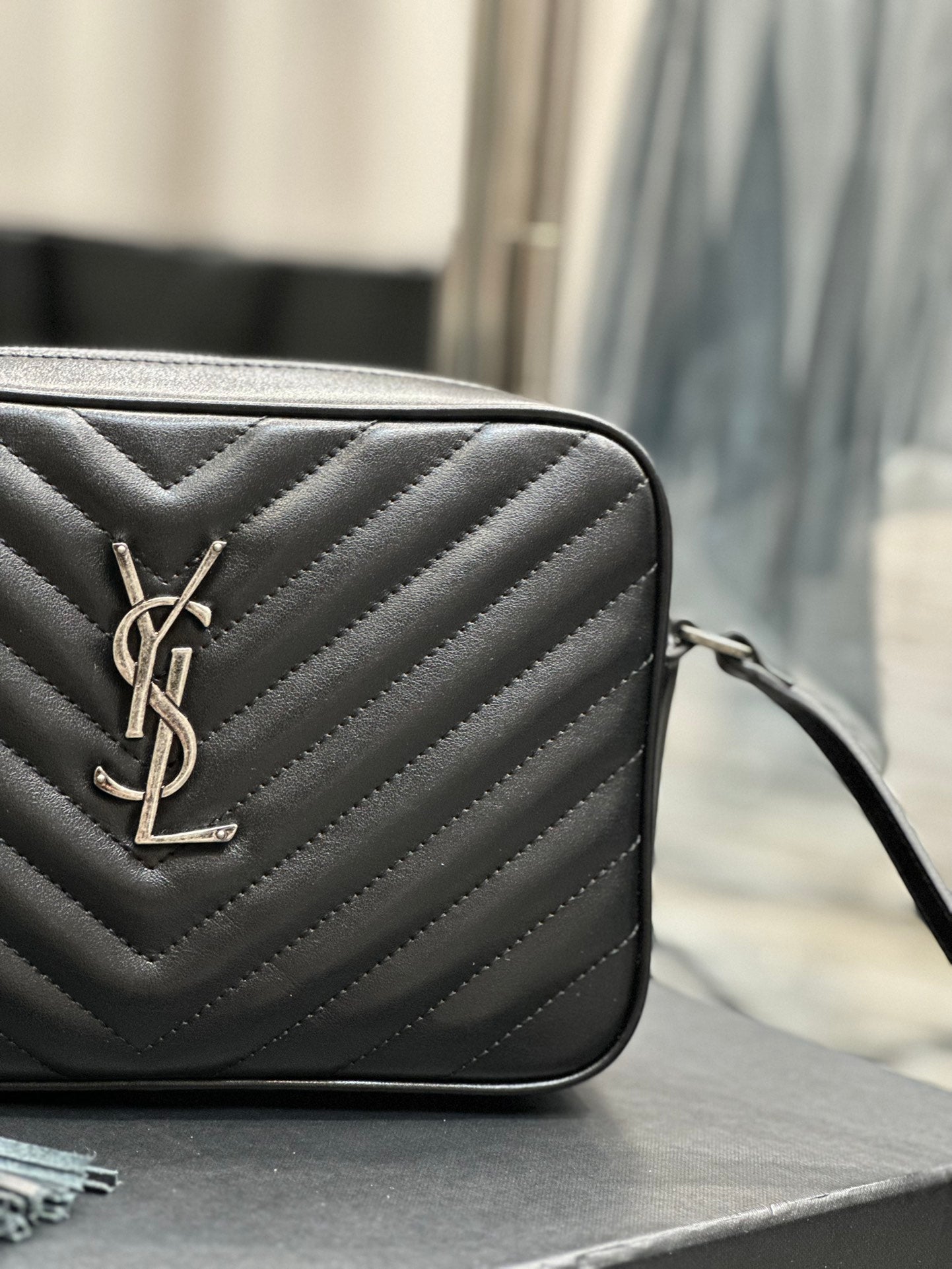 Saint Laurent Lou Camera Bag in Quilted Leather - Black