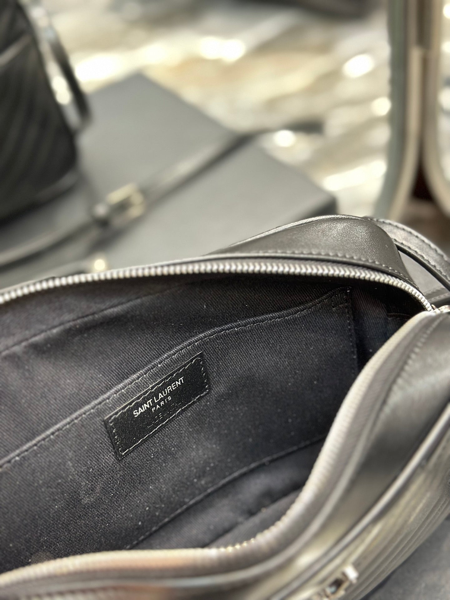 Saint Laurent Lou Camera Bag in Quilted Leather - Black