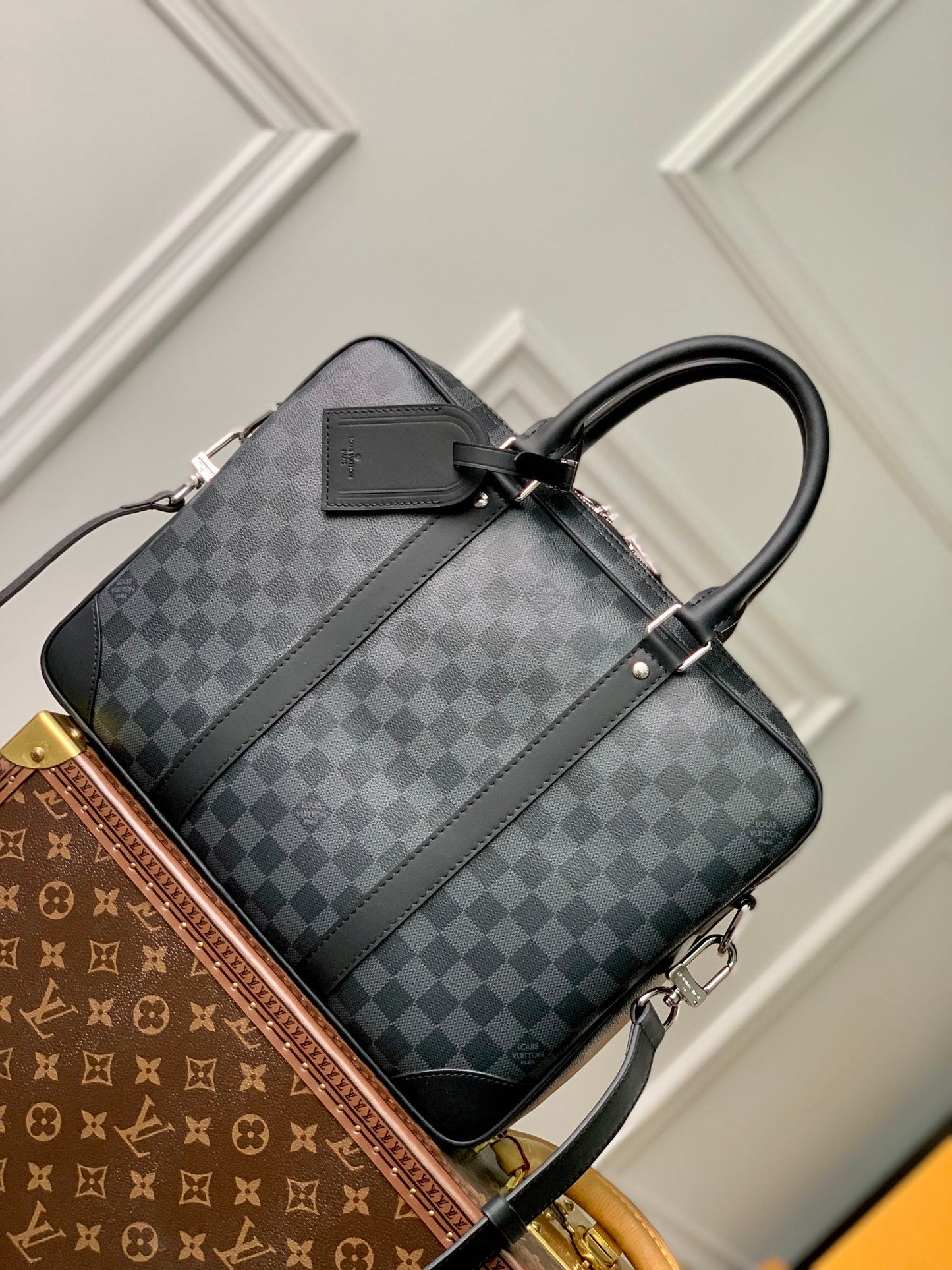 Louis Vuitton Porte-Documents Voyage PM Damier Cobalt Men's Briefcase