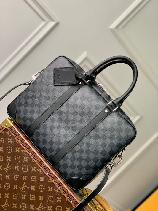 Louis Vuitton Porte-Documents Voyage PM Damier Cobalt Men's Briefcase