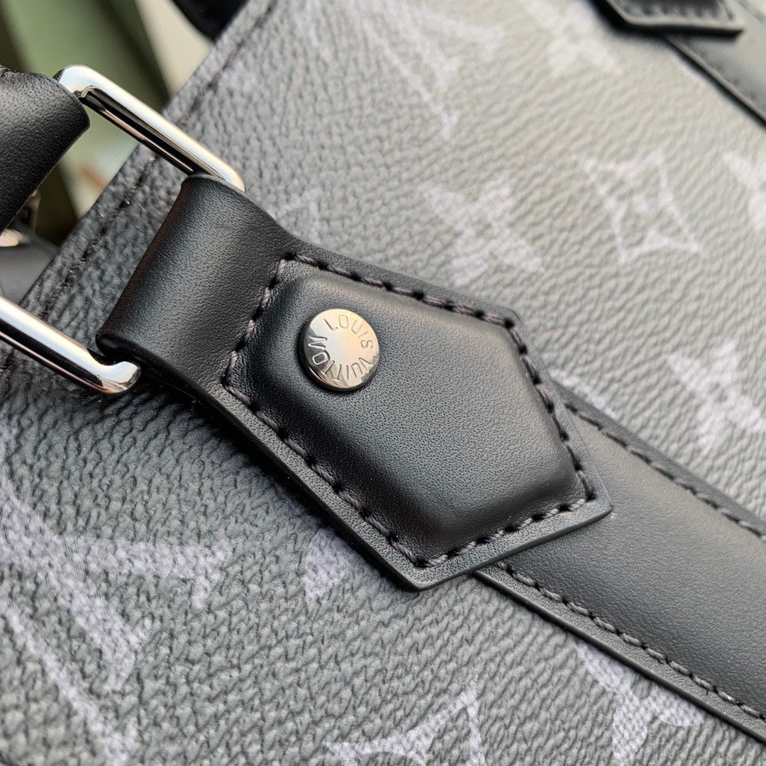 Louis Vuitton Petit Sac Plat Monogram Eclipse Canvas Mini Tote Bag