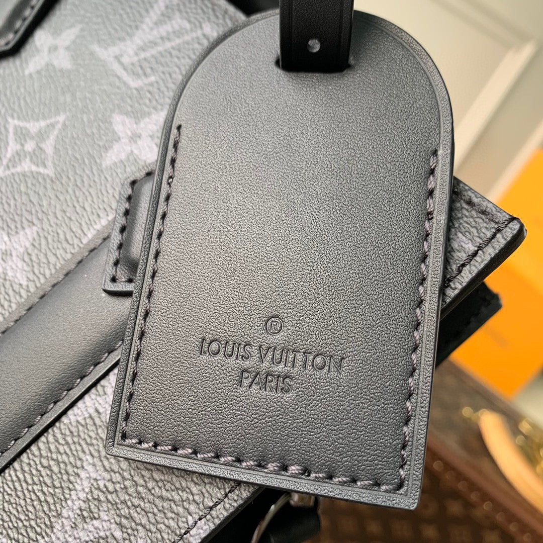 Louis Vuitton Petit Sac Plat Monogram Eclipse Canvas Mini Tote Bag