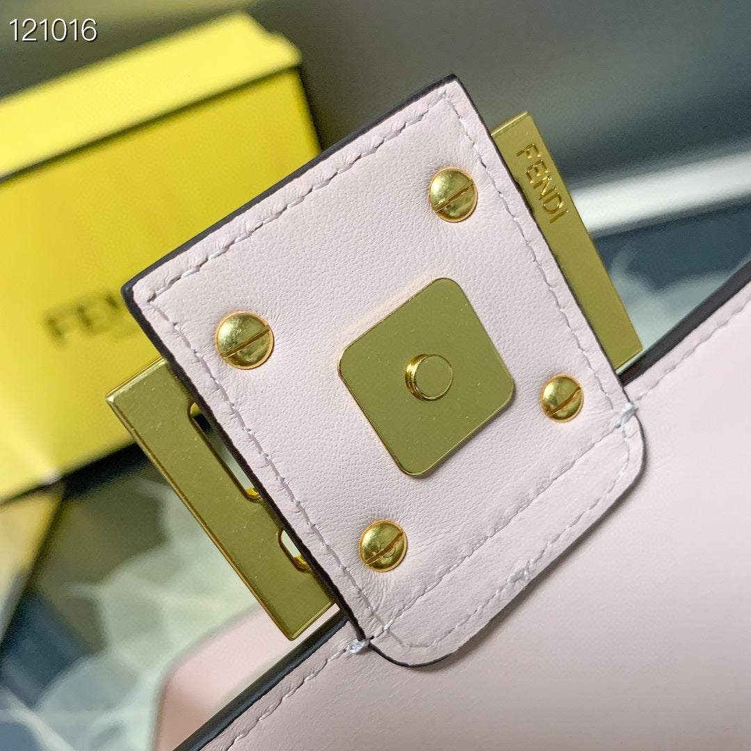 Fendi Baguette Light Pink Embossed Nappa Leather Bag