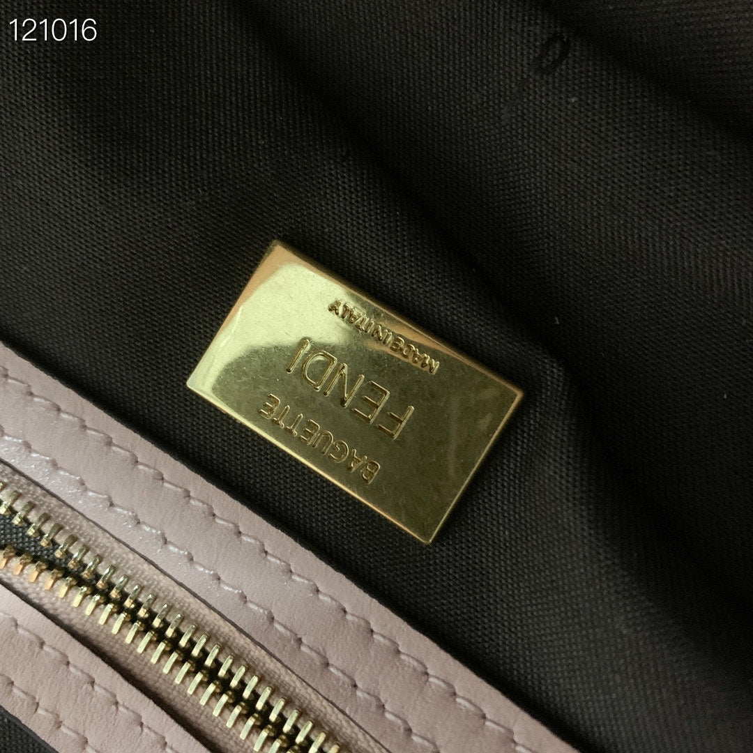 Fendi Baguette Light Pink Embossed Nappa Leather Bag