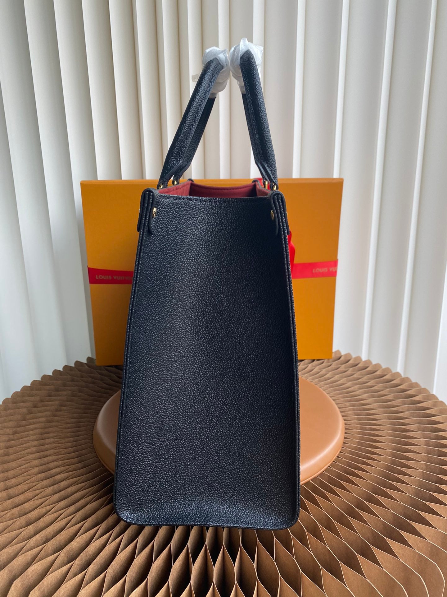 Louis Vuitton Onthego MM Monogram Empreinte Giant Leather Tote Bag - Black/Beige