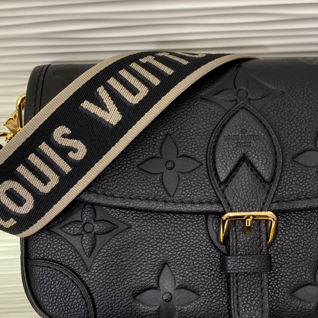 Louis Vuitton Diane Monogram Empreinte Leather Shoulder Bag - Black
