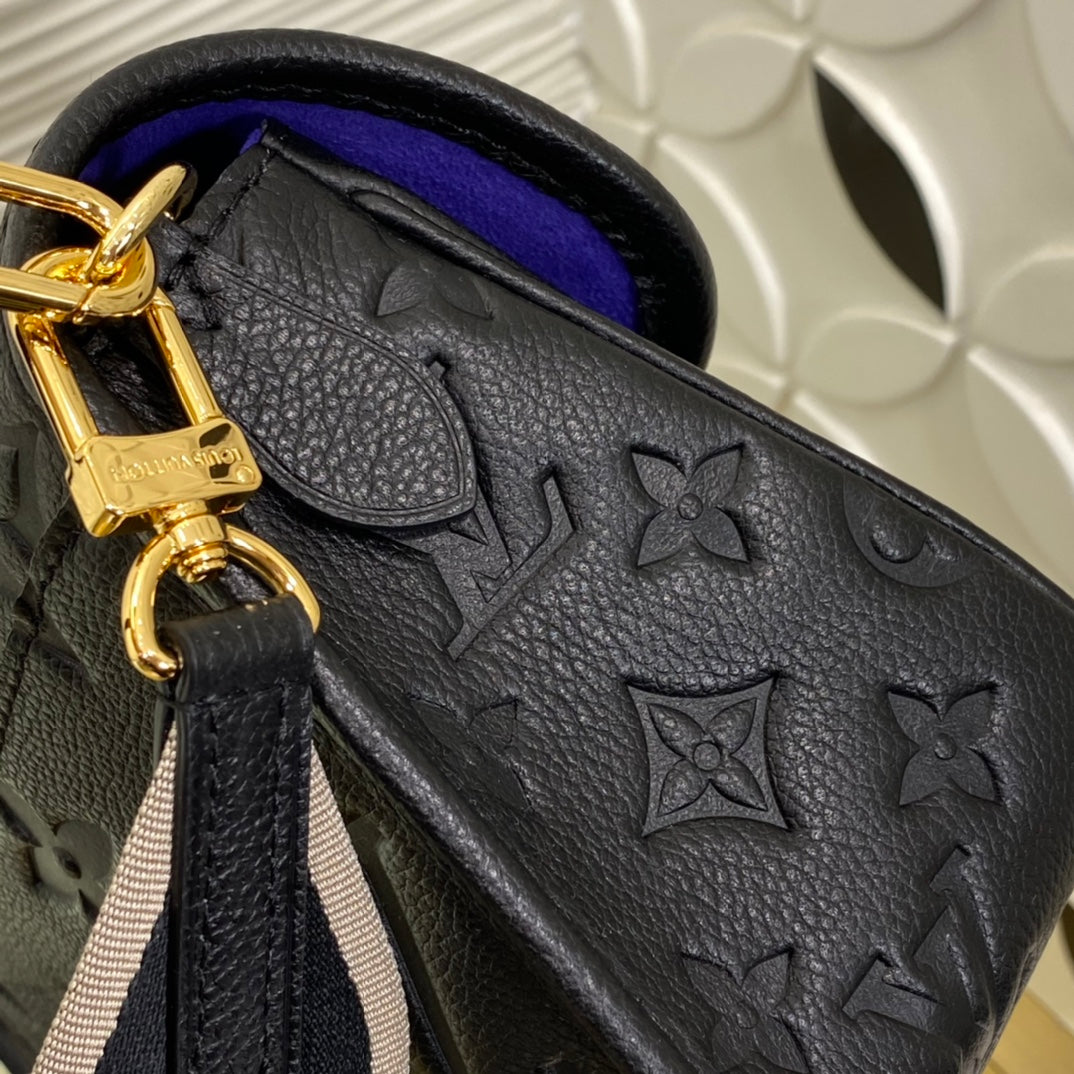 Louis Vuitton Diane Monogram Empreinte Leather Shoulder Bag - Black