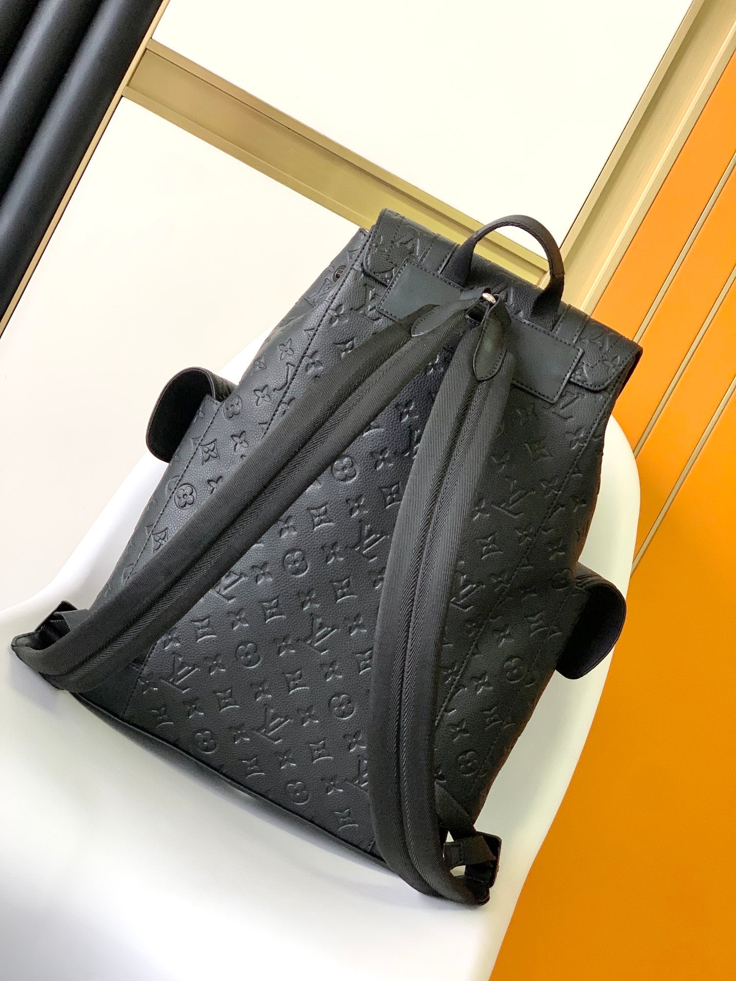 Louis Vuitton Christopher PM Monogram Shadow Black Leather Backpack