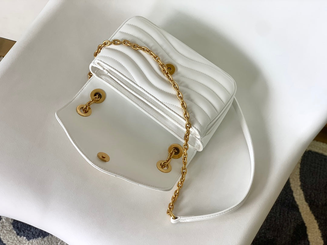 Louis Vuitton New Wave Chain Bag PM - White Quilted Calf Leather