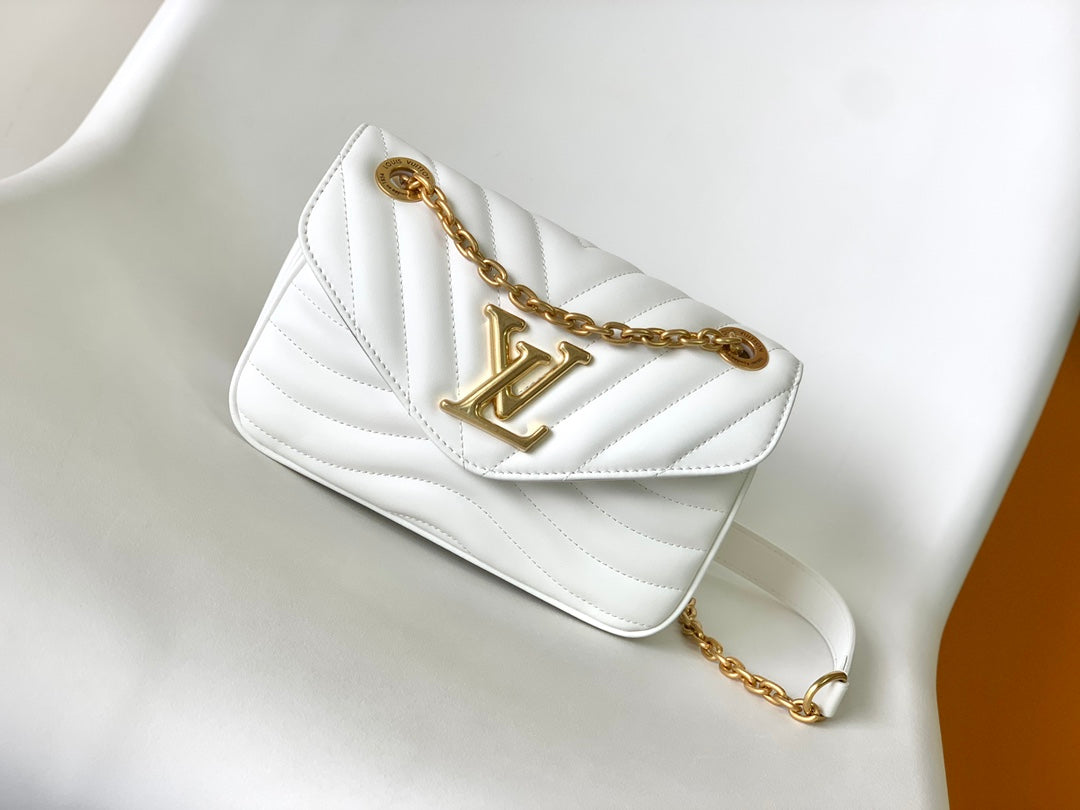 Louis Vuitton New Wave Chain Bag PM - White Quilted Calf Leather