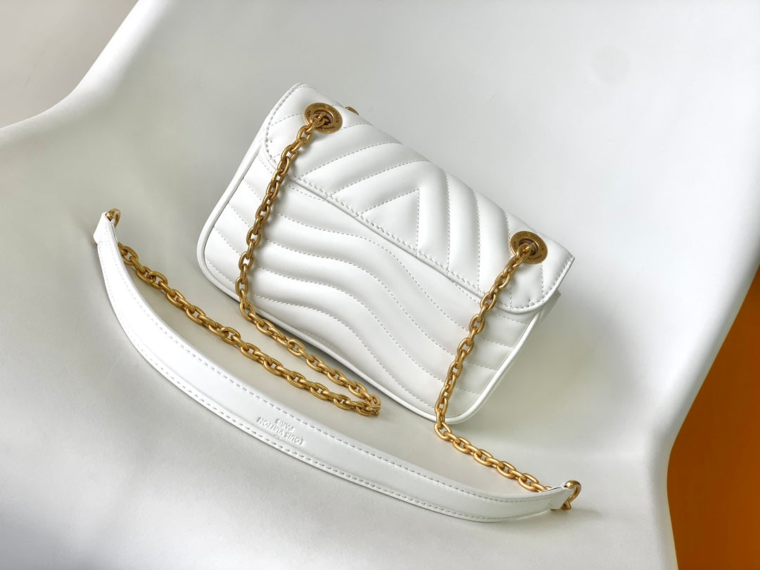 Louis Vuitton New Wave Chain Bag PM - White Quilted Calf Leather