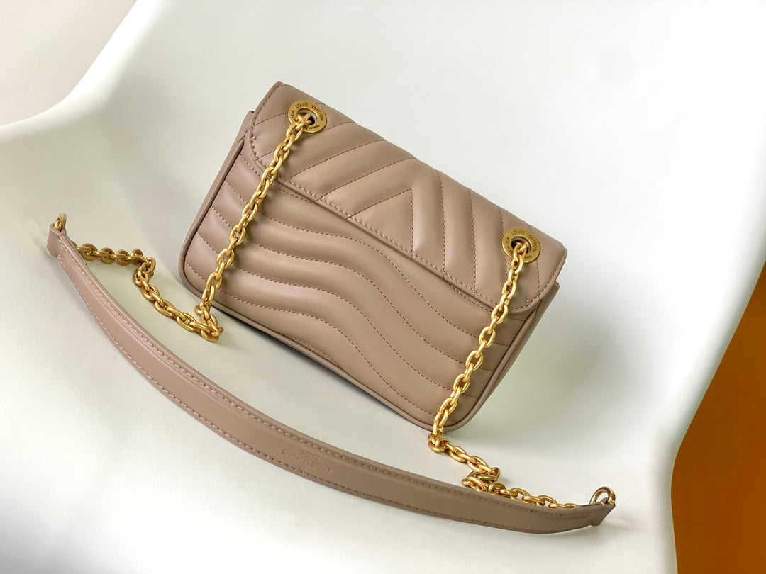 Louis Vuitton New Wave Chain Bag PM - Taupe Quilted Calf Leather