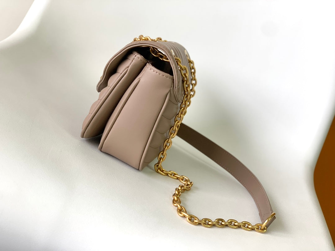 Louis Vuitton New Wave Chain Bag PM - Taupe Quilted Calf Leather