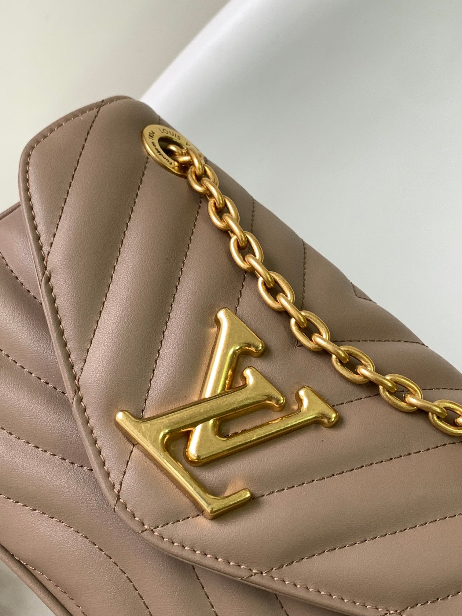Louis Vuitton New Wave Chain Bag PM - Taupe Quilted Calf Leather