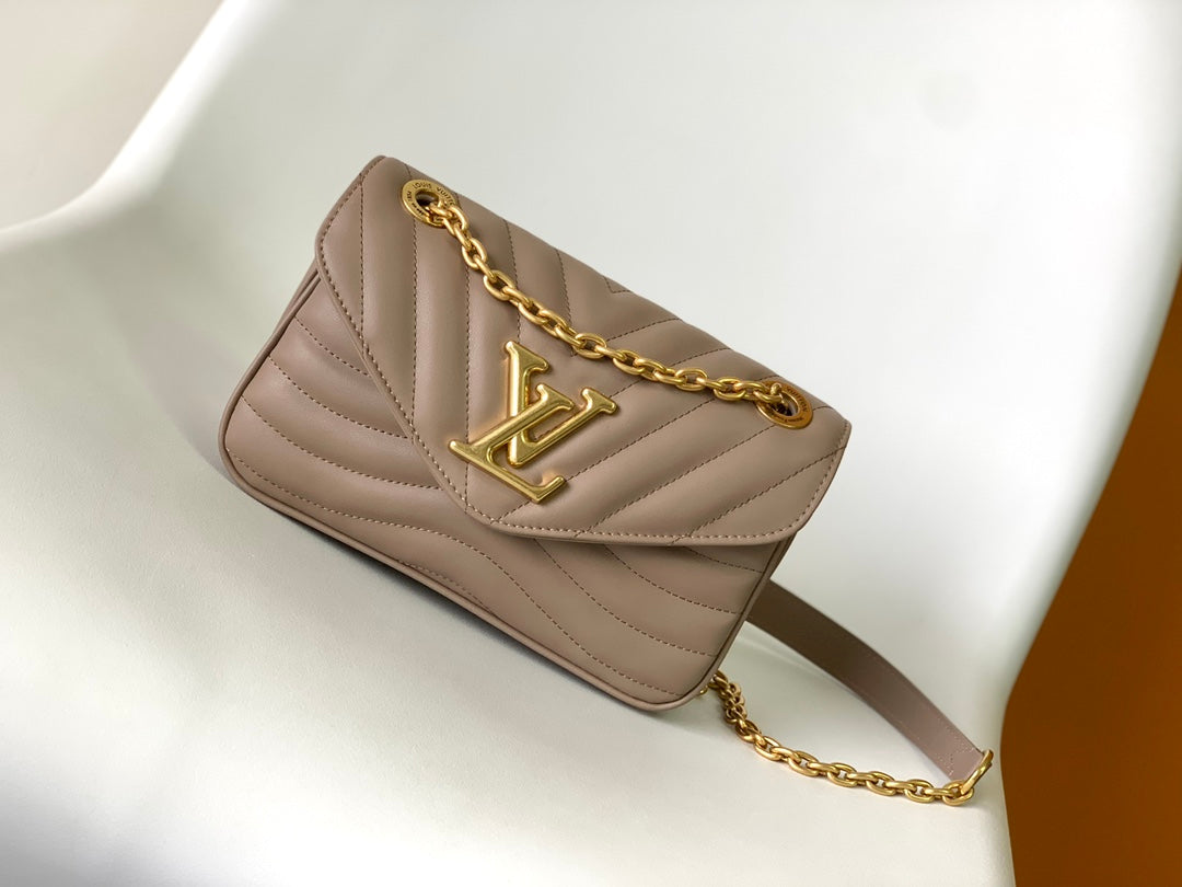 Louis Vuitton New Wave Chain Bag PM - Taupe Quilted Calf Leather