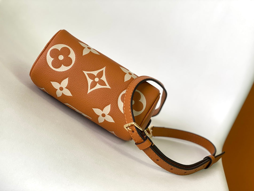 Louis Vuitton Nano Speedy Monogram Empreinte Leather Handbag - Bicolor Cognac