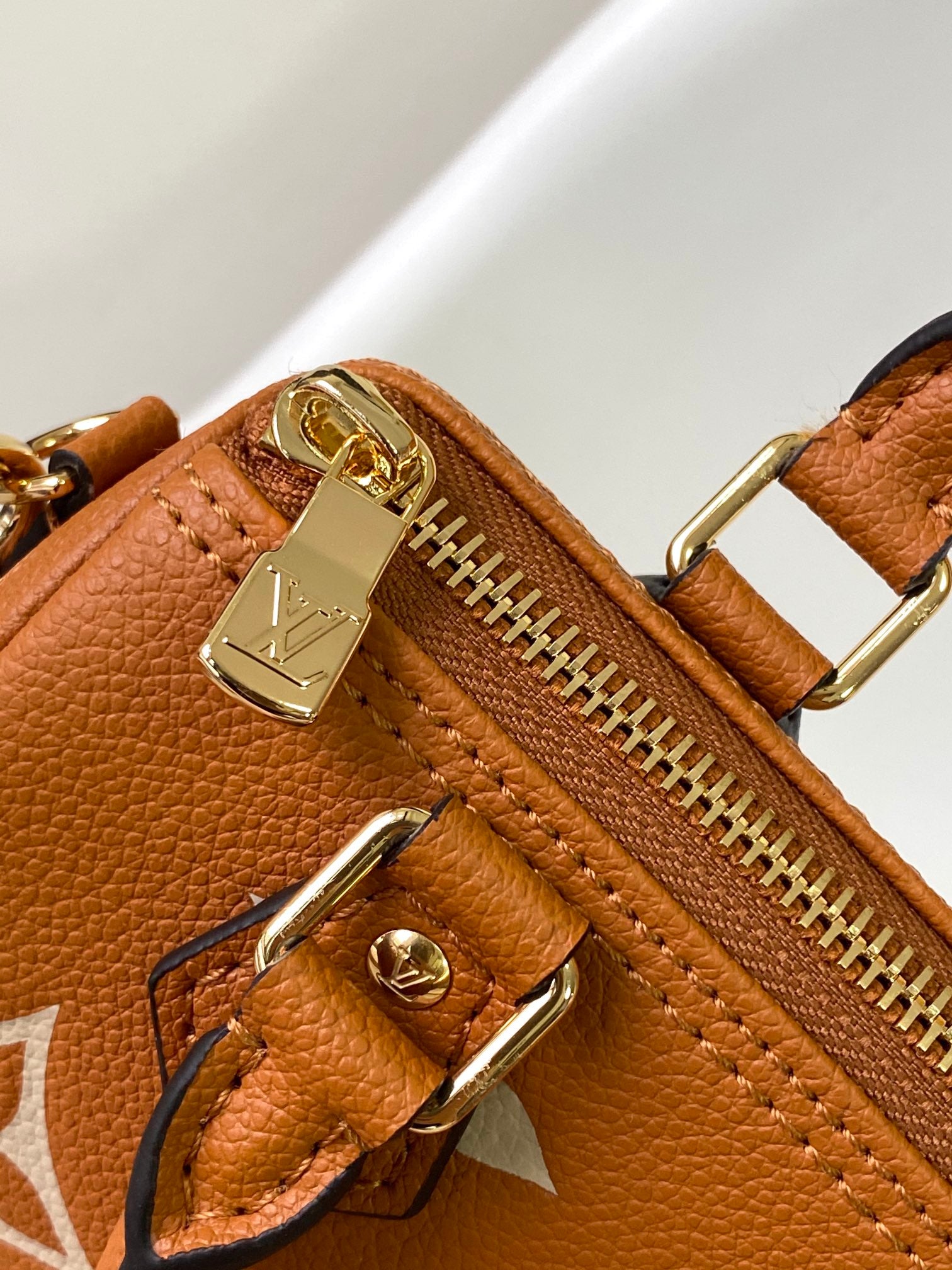 Louis Vuitton Nano Speedy Monogram Empreinte Leather Handbag - Bicolor Cognac