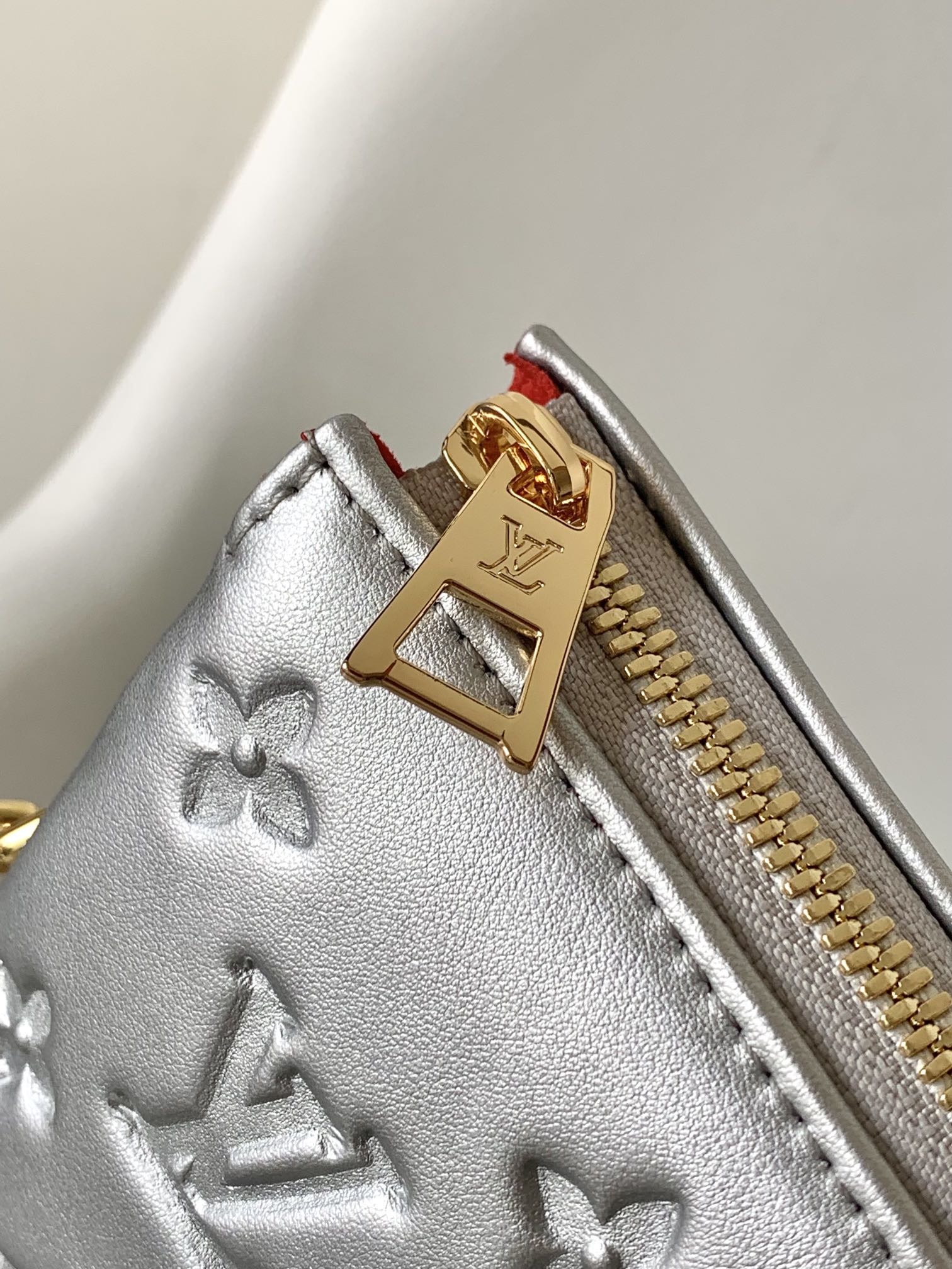 Louis Vuitton Coussin PM Silver Monogram Lambskin Shoulder Bag