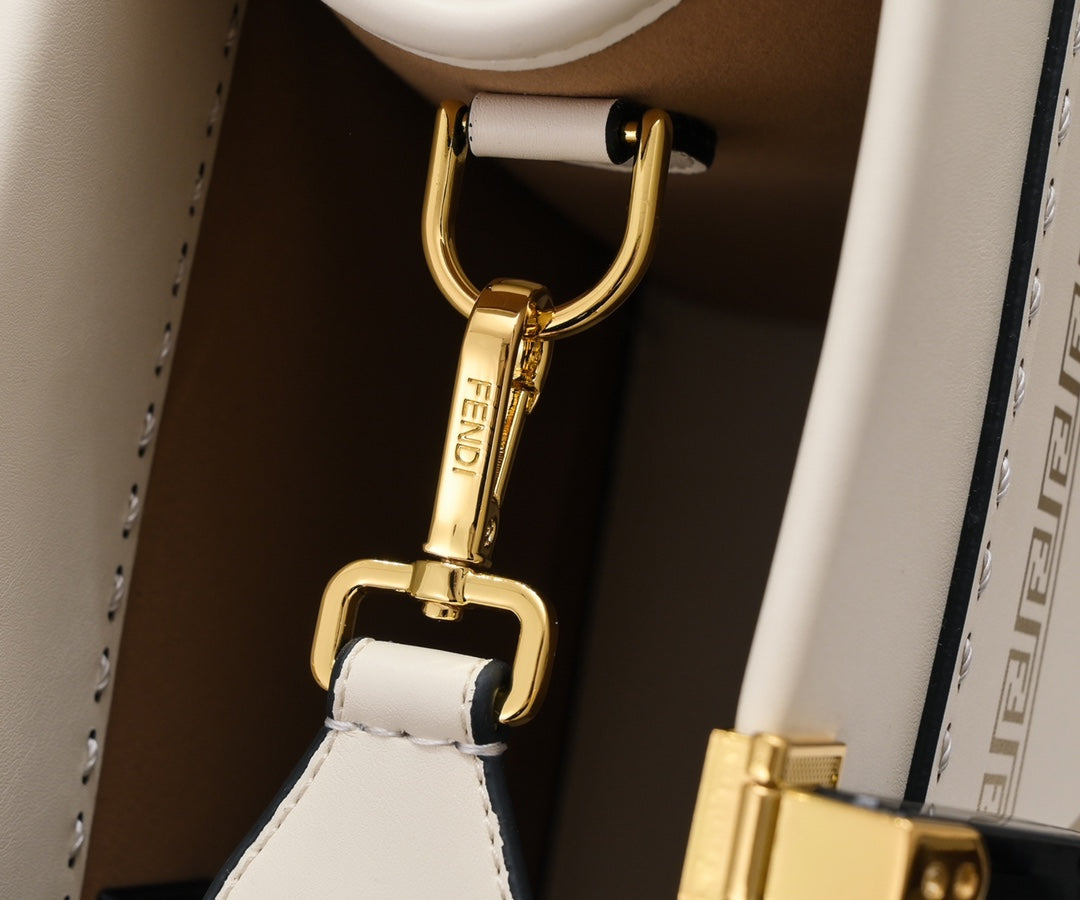 Fendace White Canvas Large Sunshine Tote Bag - Fendi x Versace Collaboration