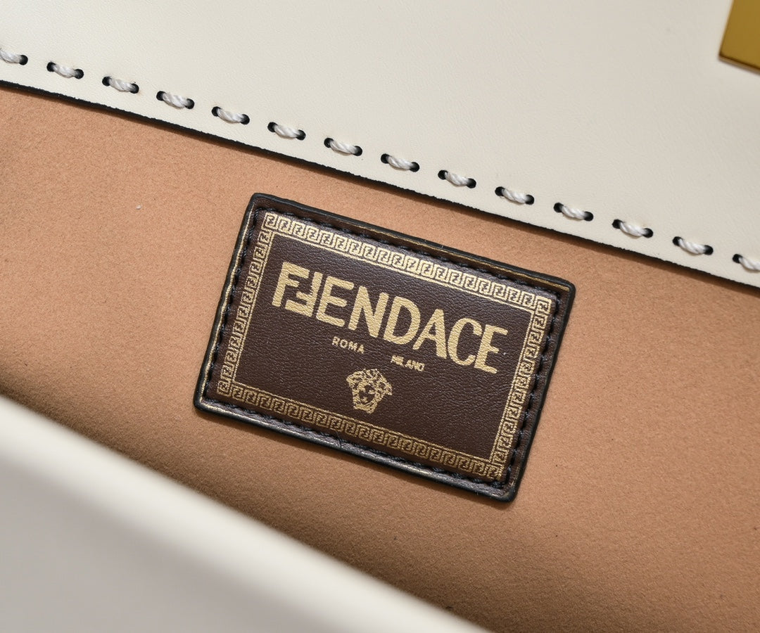 Fendace White Canvas Large Sunshine Tote Bag - Fendi x Versace Collaboration