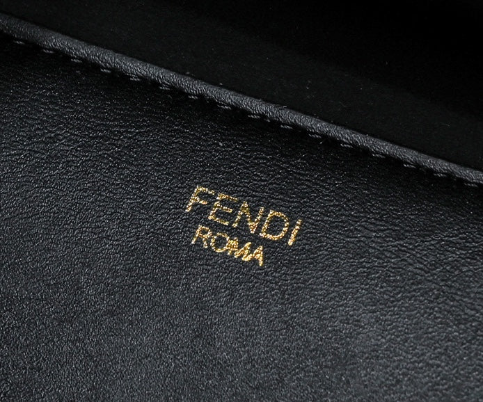 Fendace x Fendi x Versace Sunshine Shopper Tote Bag - Black Leather with Gold Hardware