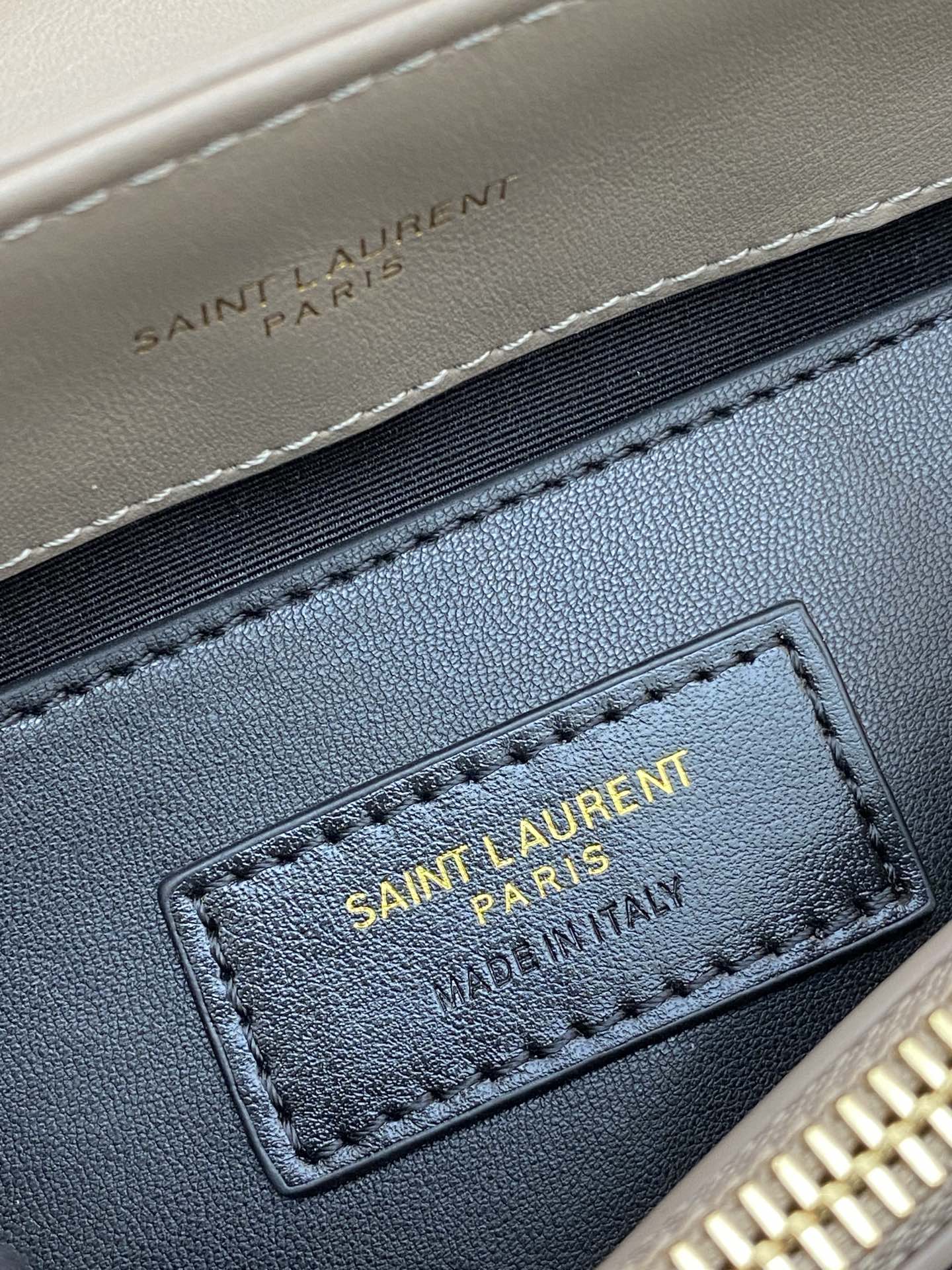 Saint Laurent Loulou Medium Chain Bag in Quilted Leather - Taupe