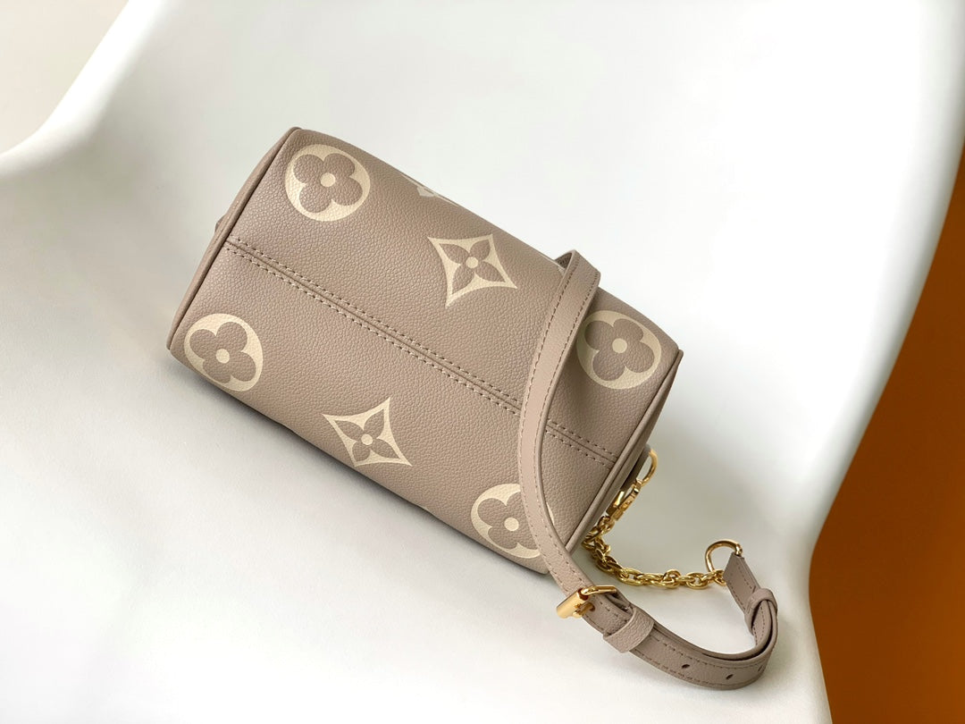 Louis Vuitton Nano Speedy Monogram Empreinte Leather Handbag - Turtledove/Cream