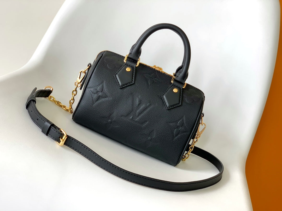 Louis Vuitton Speedy Bandoulière 20 Monogram Empreinte Leather Bag - Noir