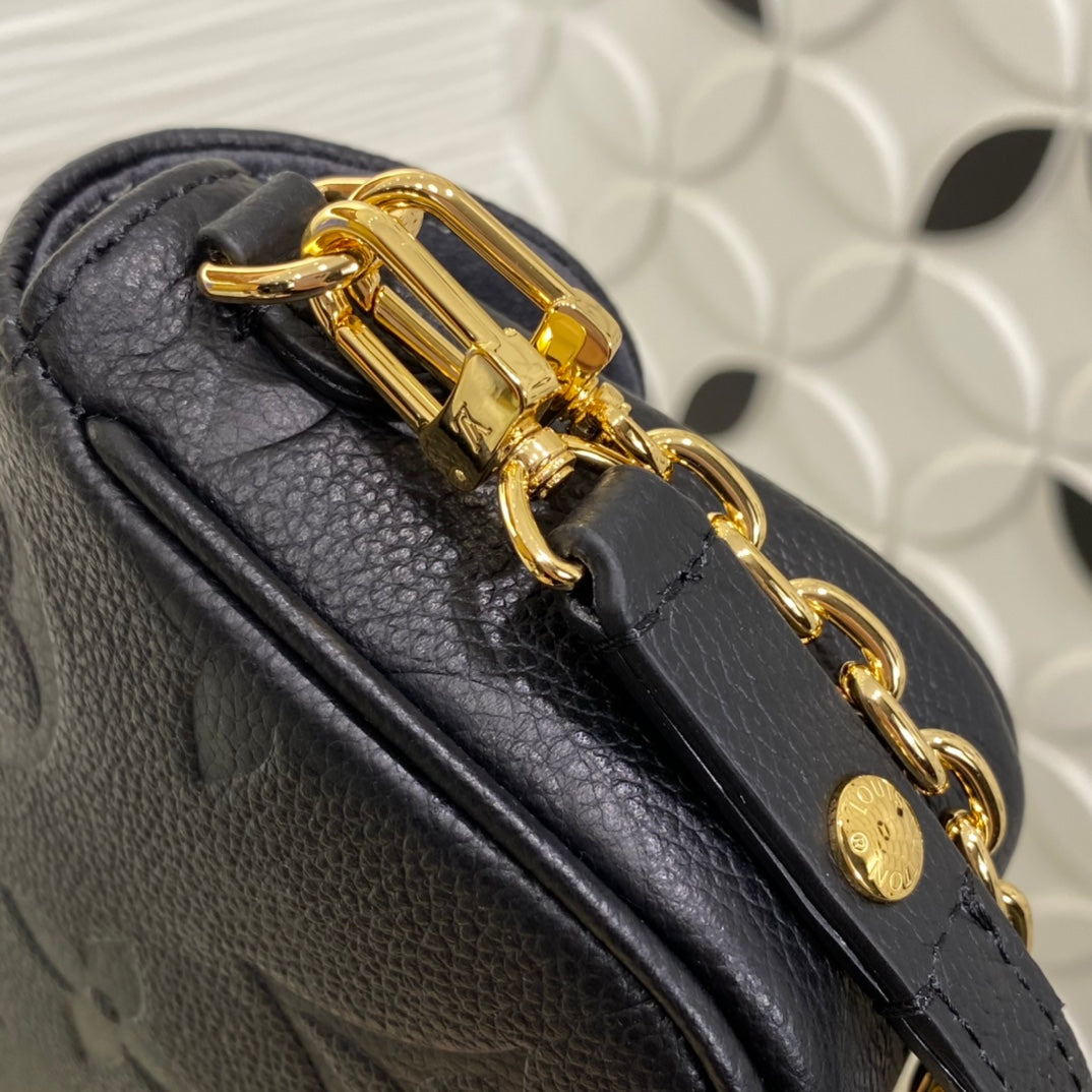Louis Vuitton Monogram Empreinte Pochette Accessories Black Leather Shoulder Bag