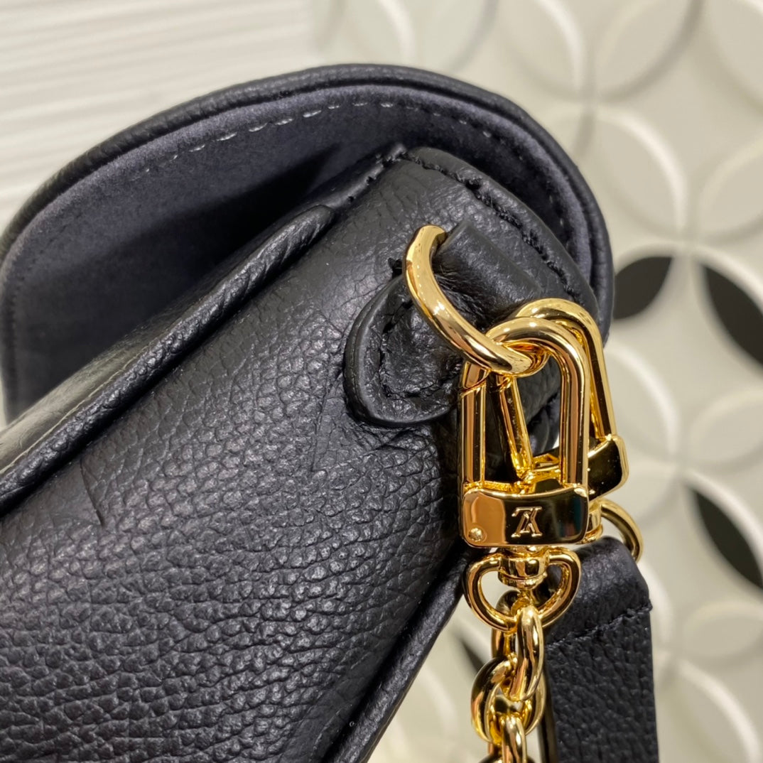 Louis Vuitton Monogram Empreinte Pochette Accessories Black Leather Shoulder Bag