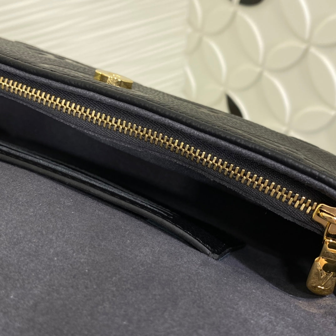 Louis Vuitton Monogram Empreinte Pochette Accessories Black Leather Shoulder Bag