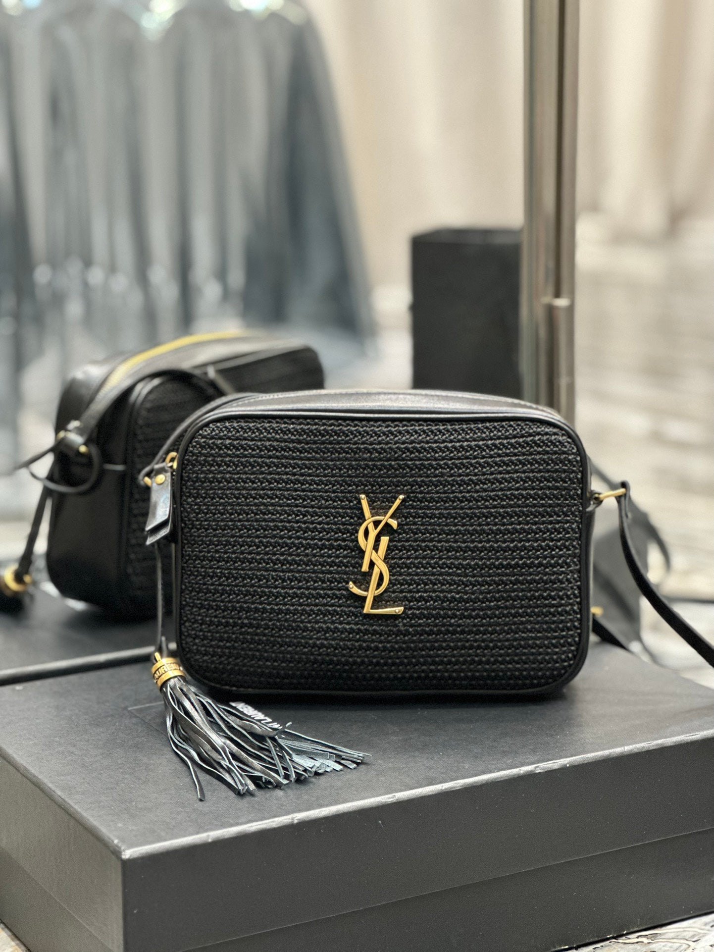 Saint Laurent Lou Camera Bag in Quilted Leather - Black