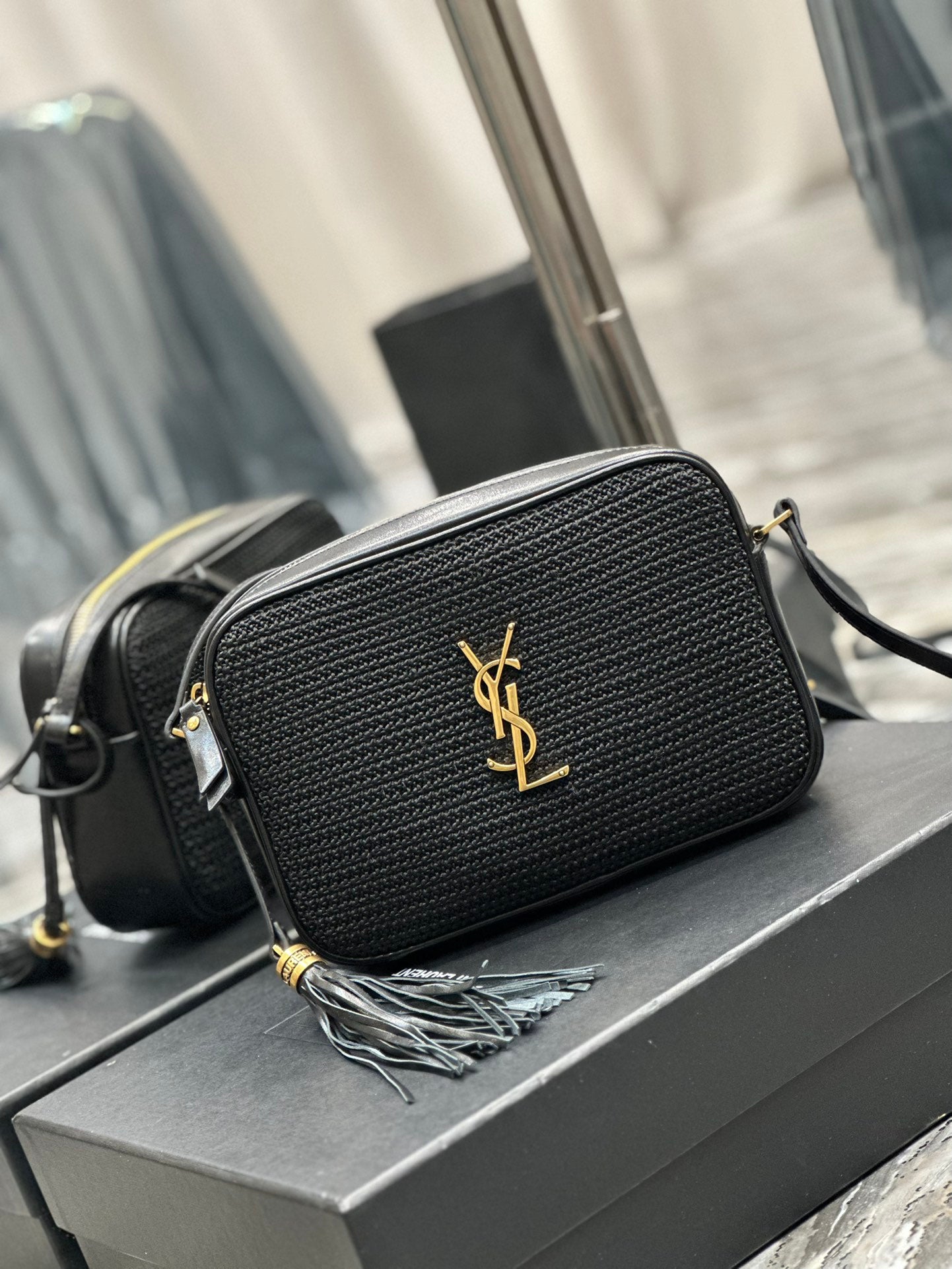 Saint Laurent Lou Camera Bag in Quilted Leather - Black