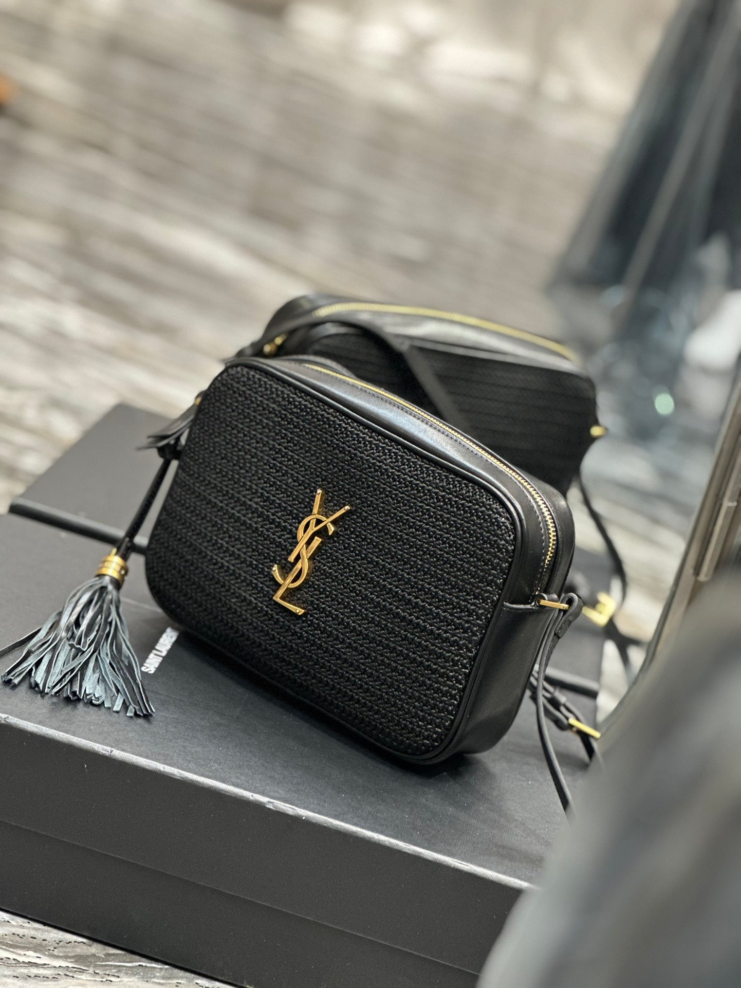 Saint Laurent Lou Camera Bag in Quilted Leather - Black