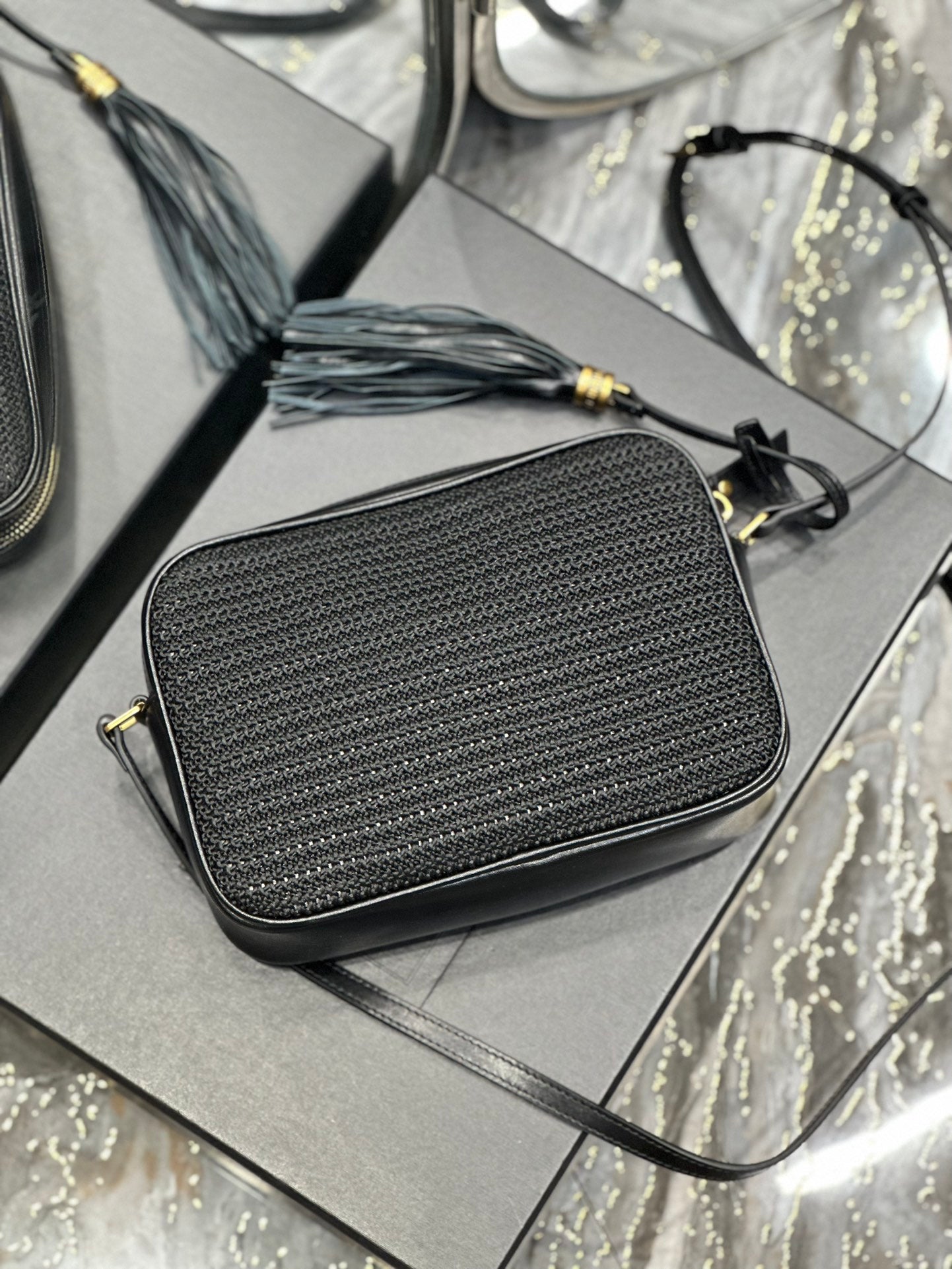 Saint Laurent Lou Camera Bag in Quilted Leather - Black