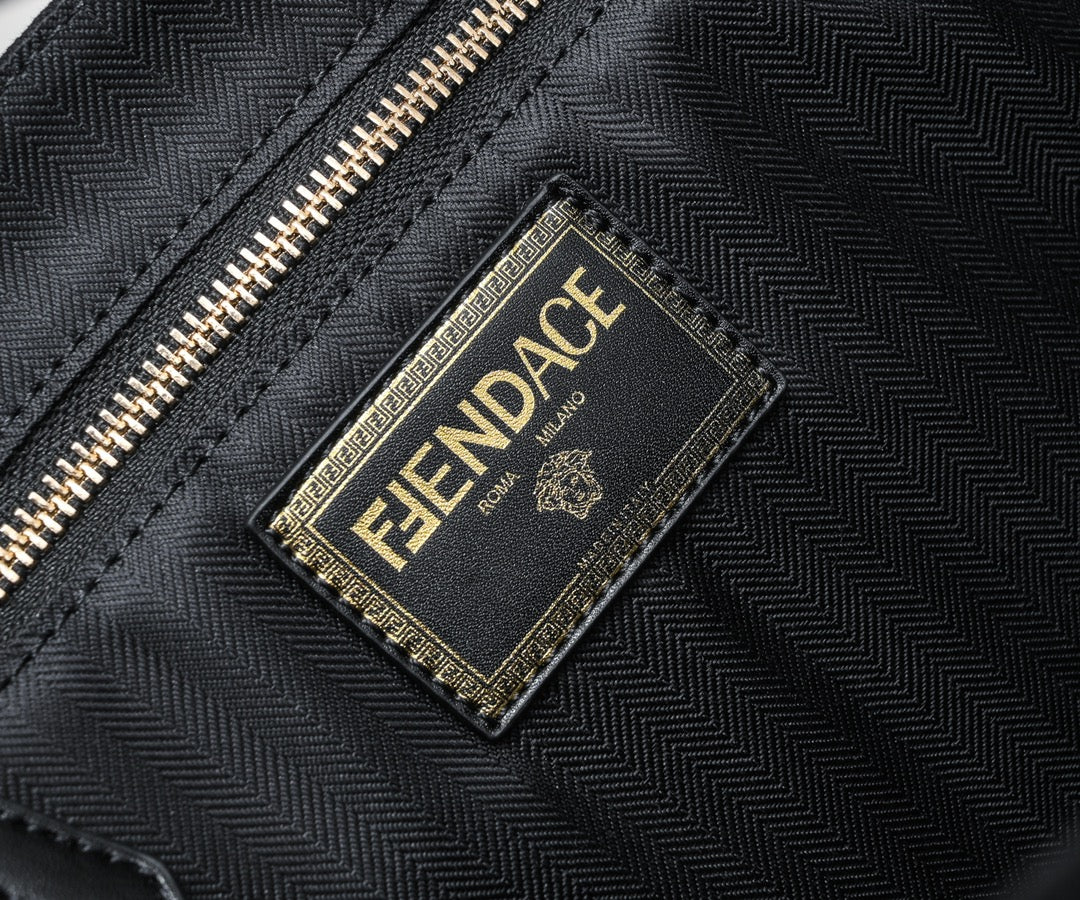 Fendace Black Logo Tote Bag - Fendi x Versace Collaboration